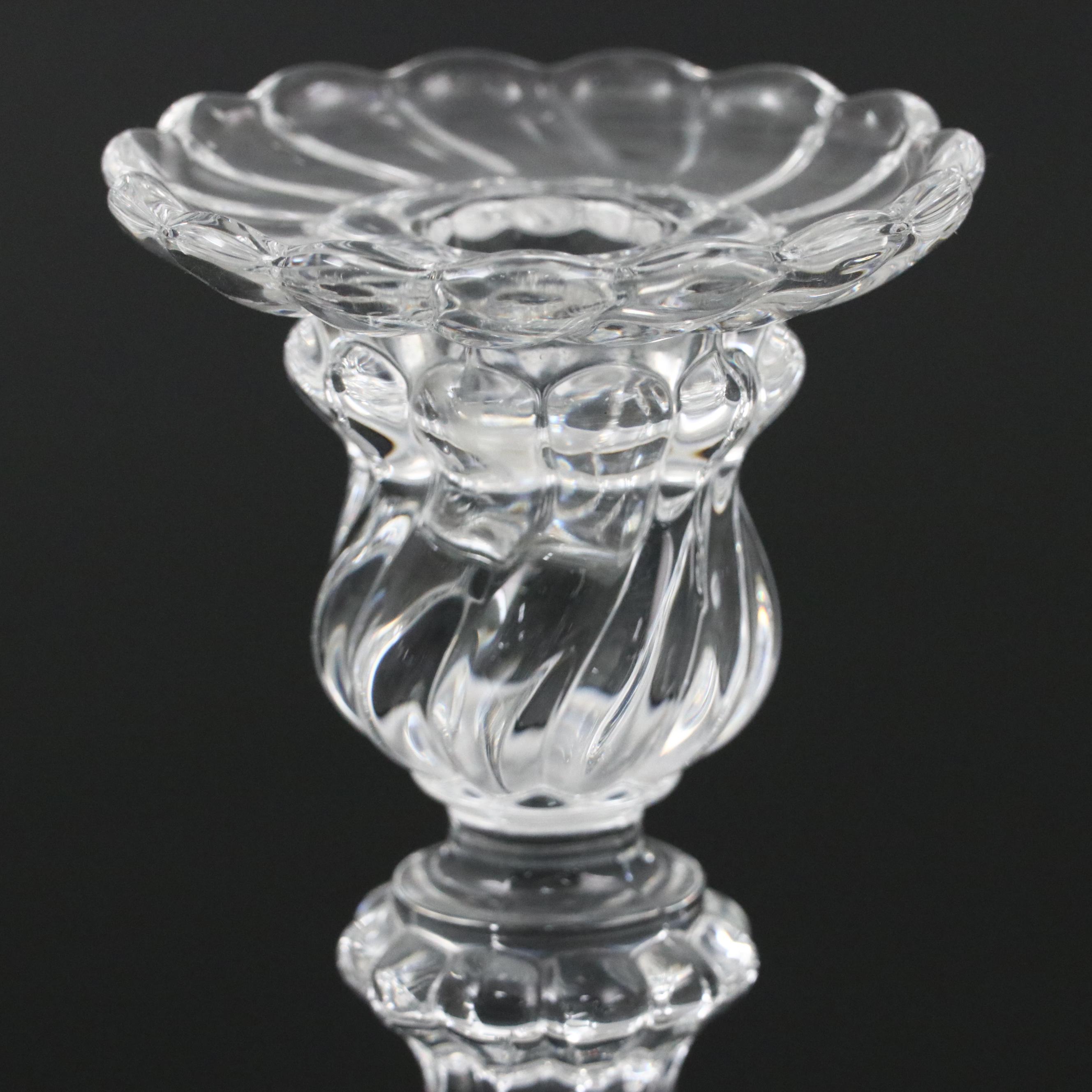 Baccarat "Bambous" and "Diomede" Crystal Candlesticks