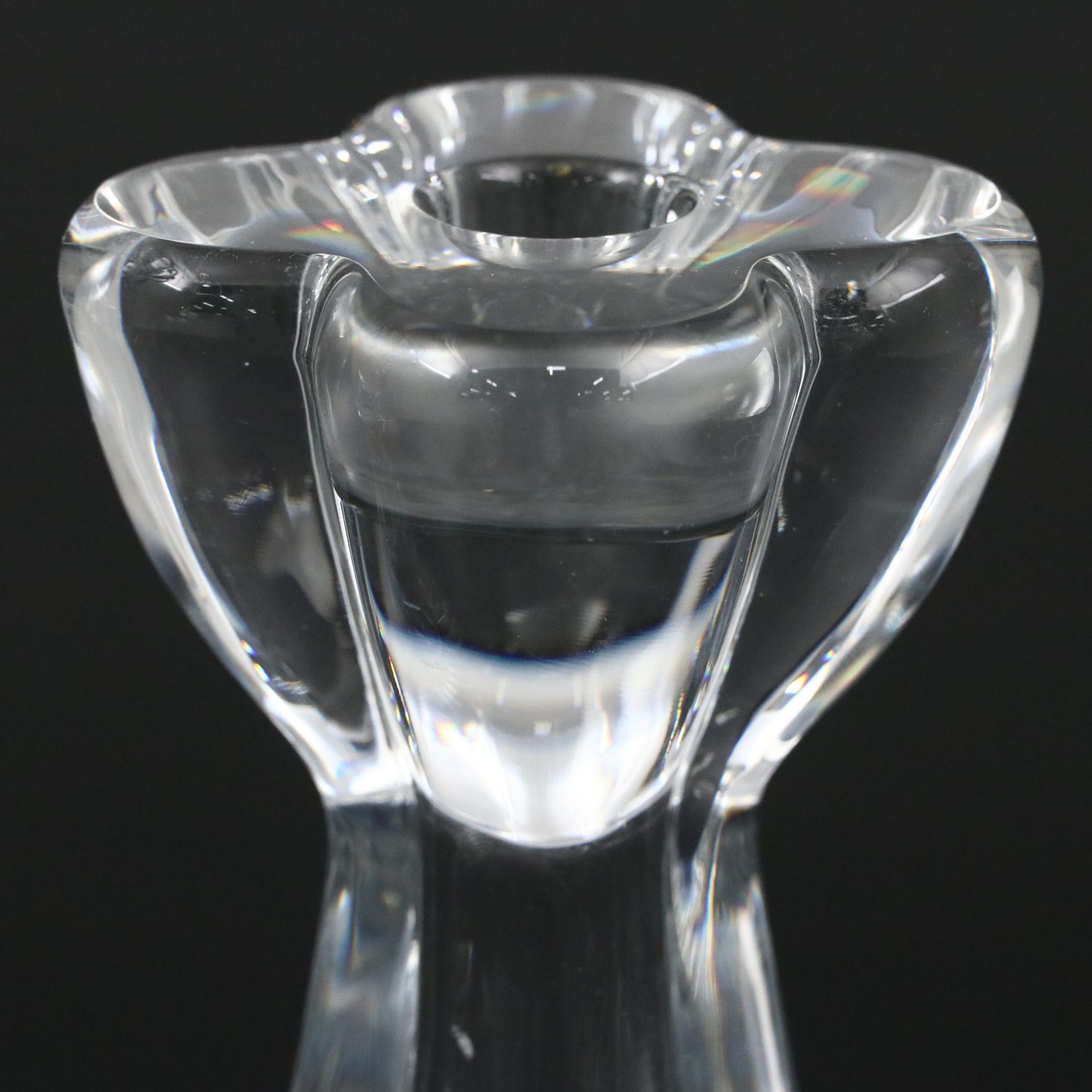 Baccarat "Bambous" and "Diomede" Crystal Candlesticks