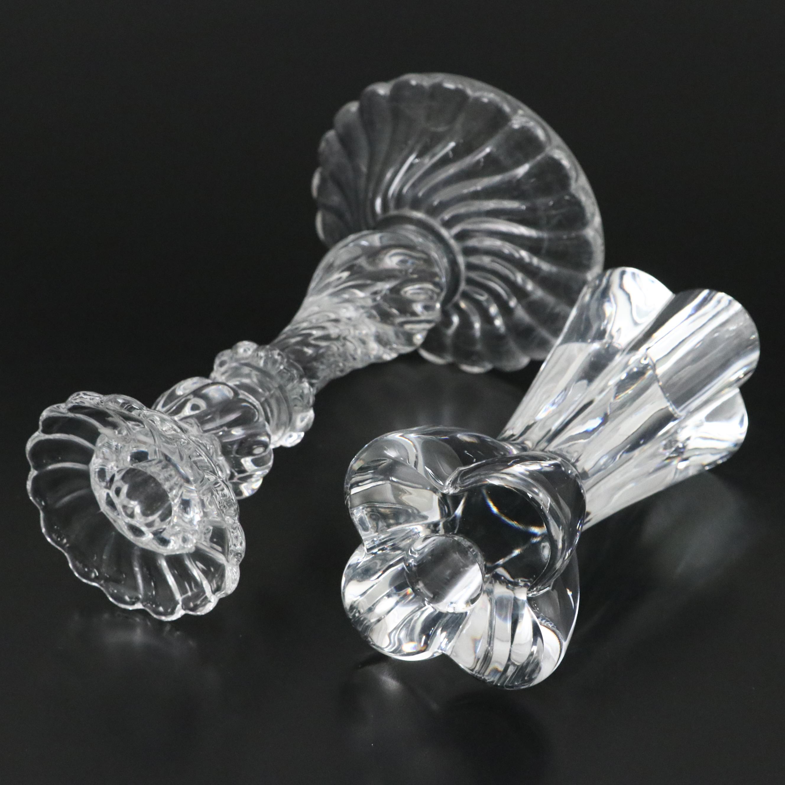 Baccarat "Bambous" and "Diomede" Crystal Candlesticks