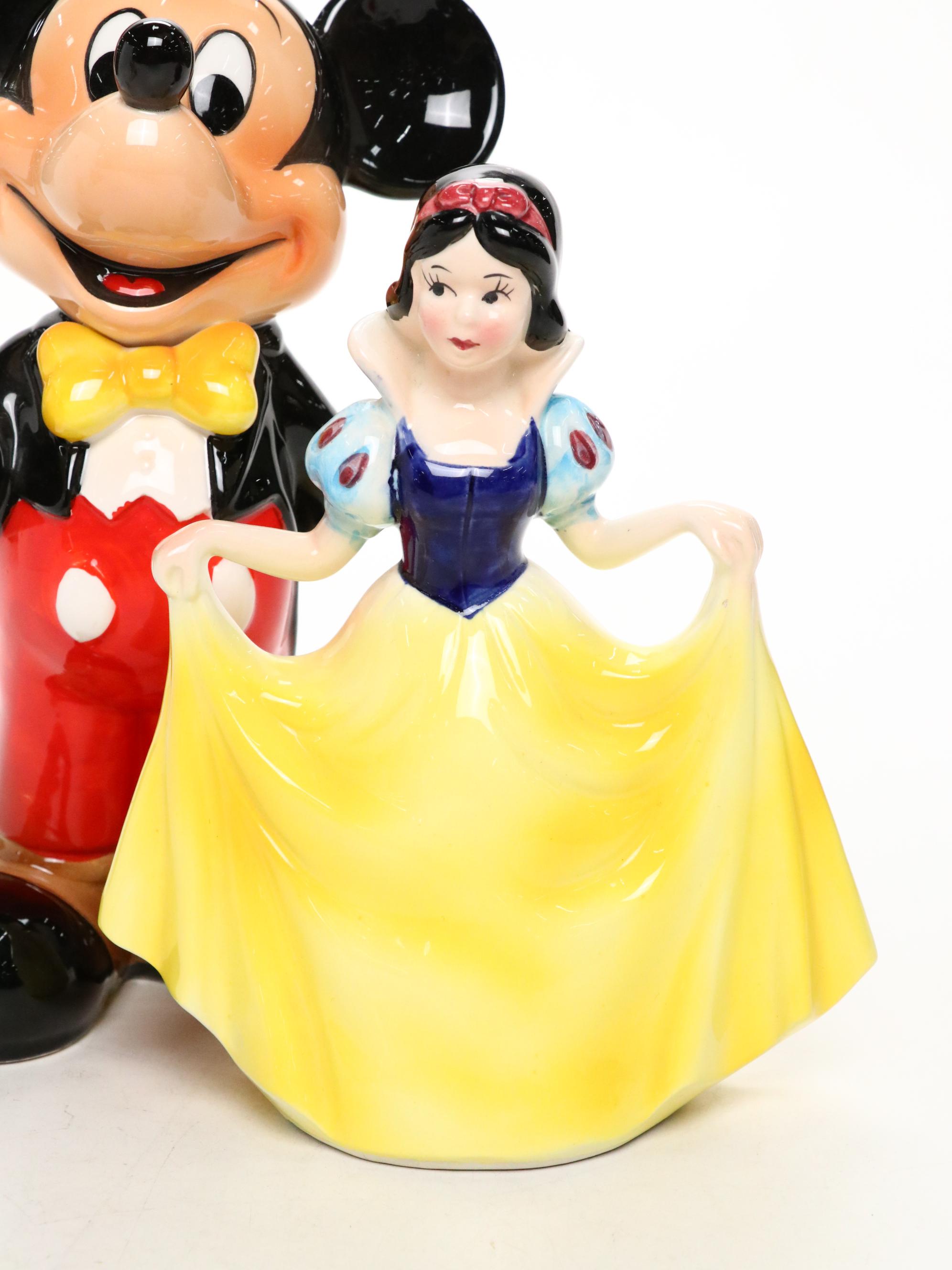 Mickey Mouse and Snow White and the Seven Dwarfs Japanese Porcelain Figurines