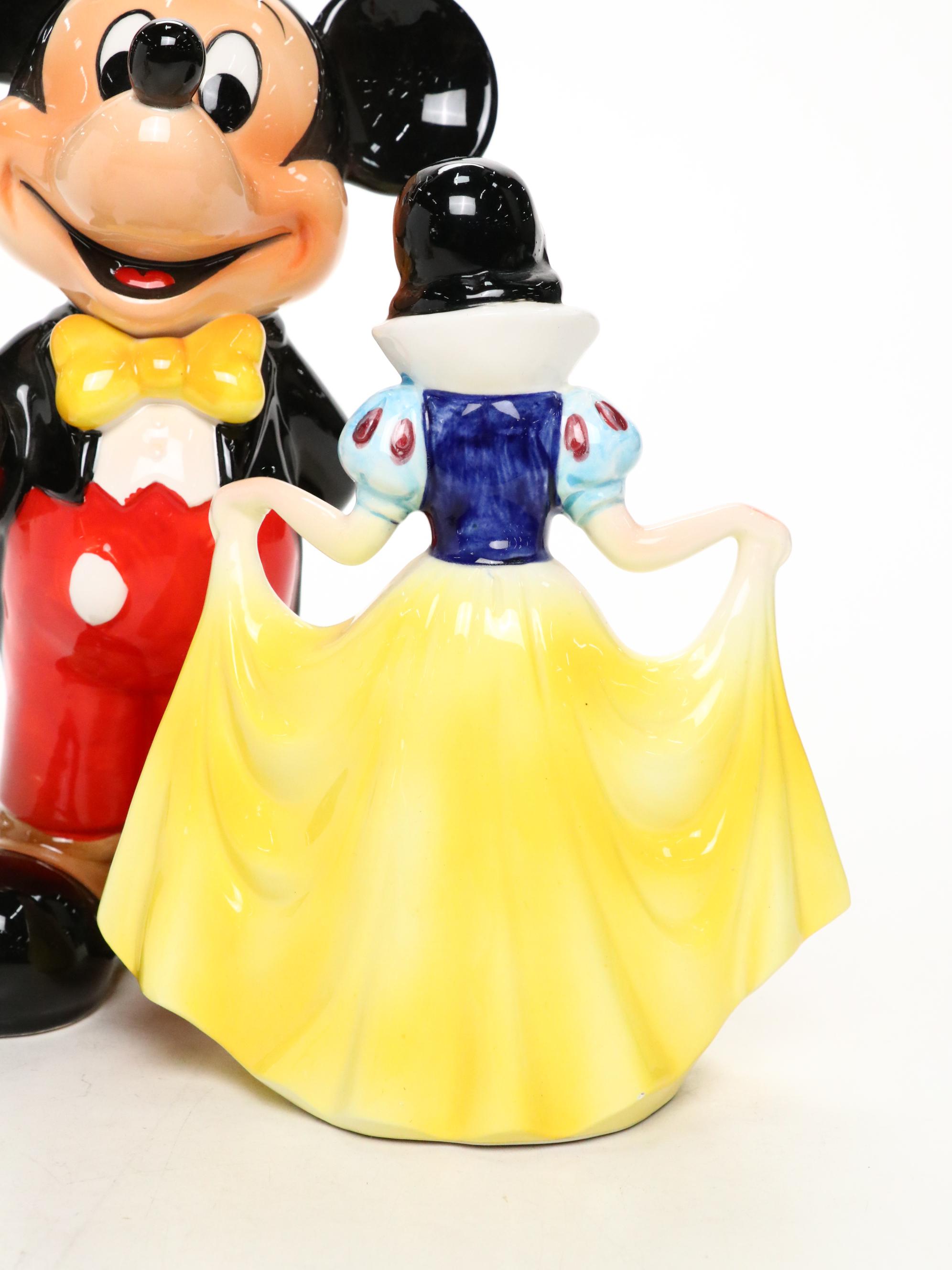 Mickey Mouse and Snow White and the Seven Dwarfs Japanese Porcelain Figurines