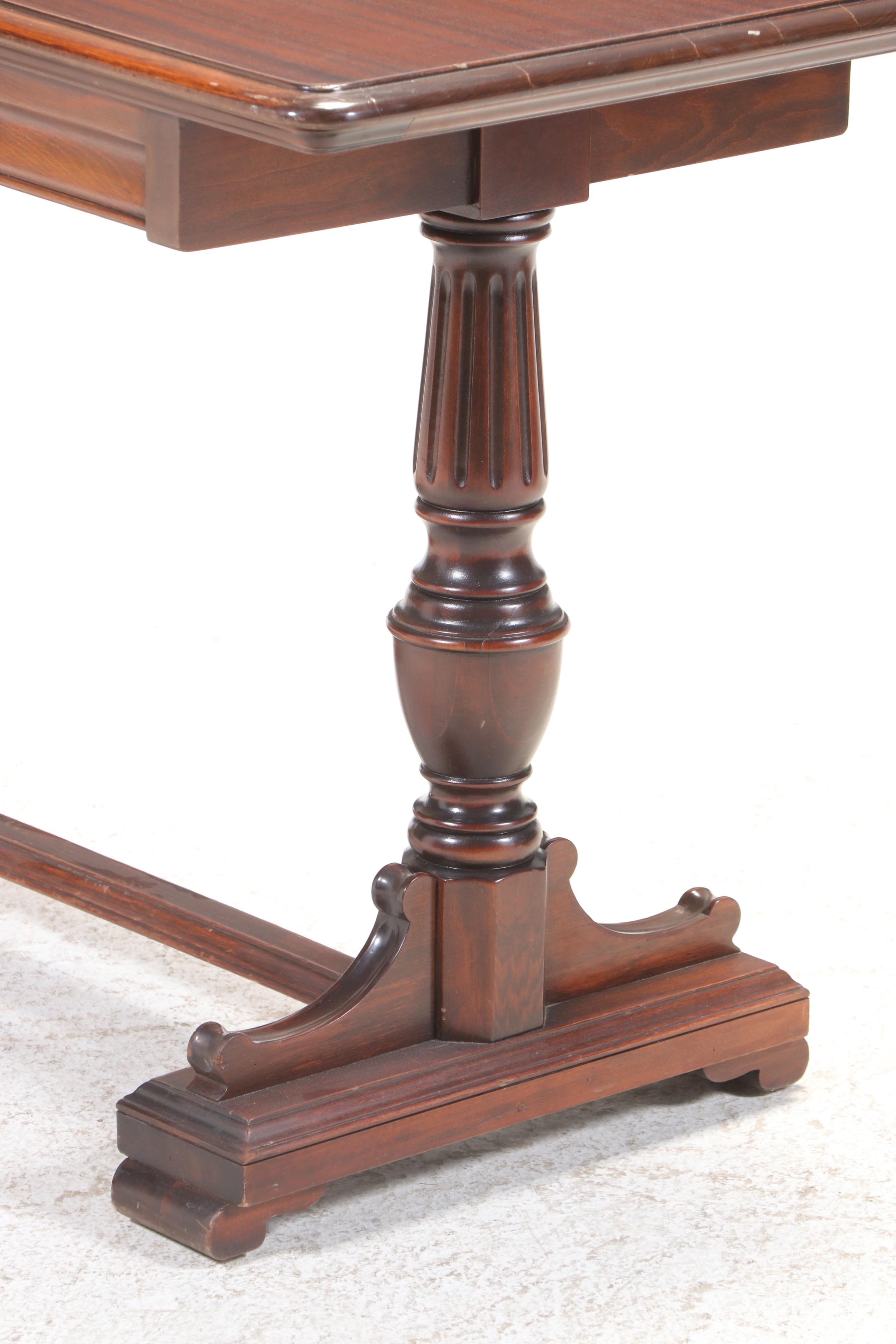 Classical Style Mahogany Library Table, Early 20th Century