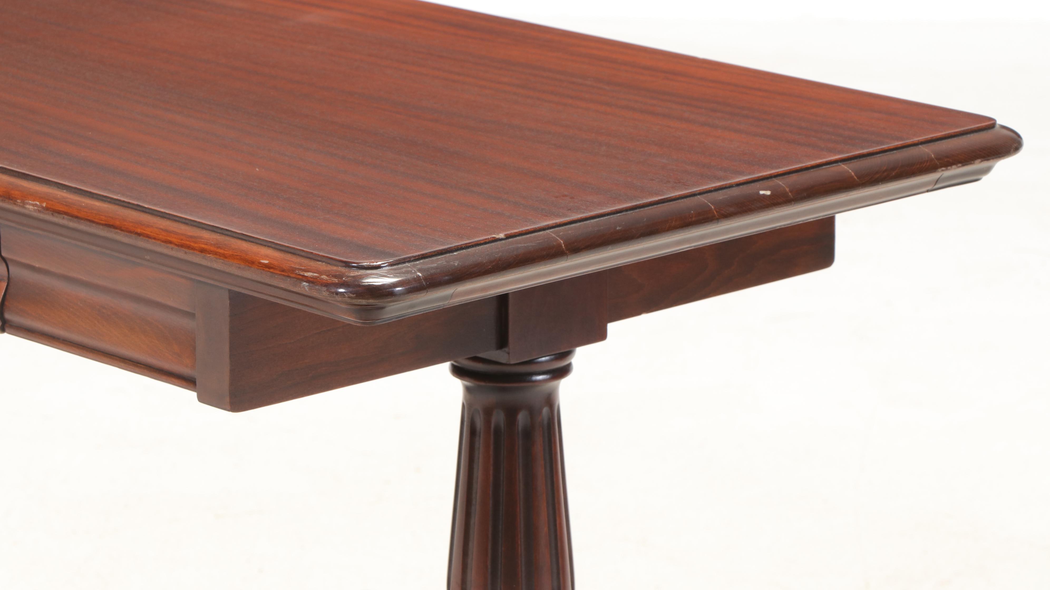 Classical Style Mahogany Library Table, Early 20th Century