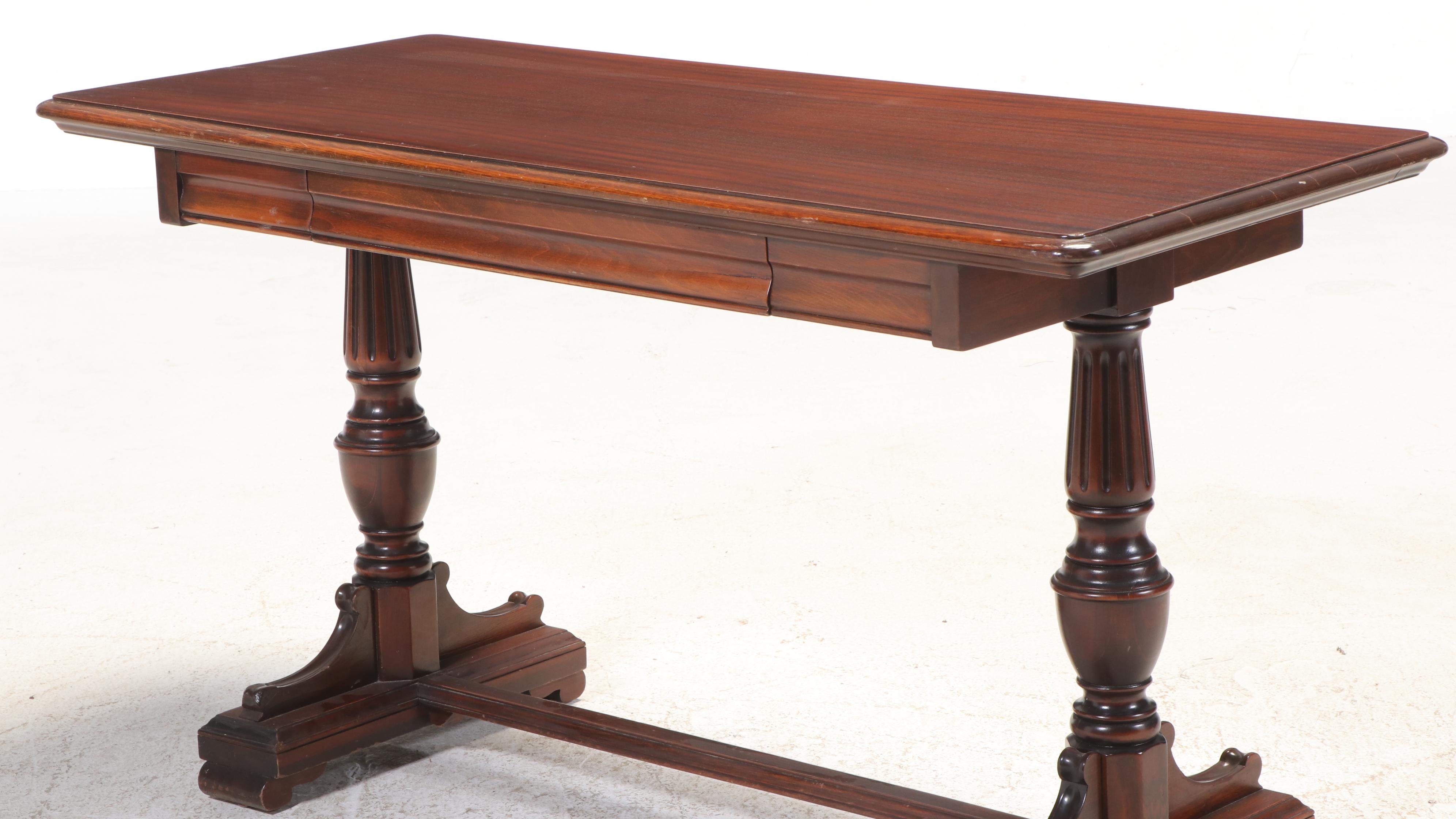 Classical Style Mahogany Library Table, Early 20th Century