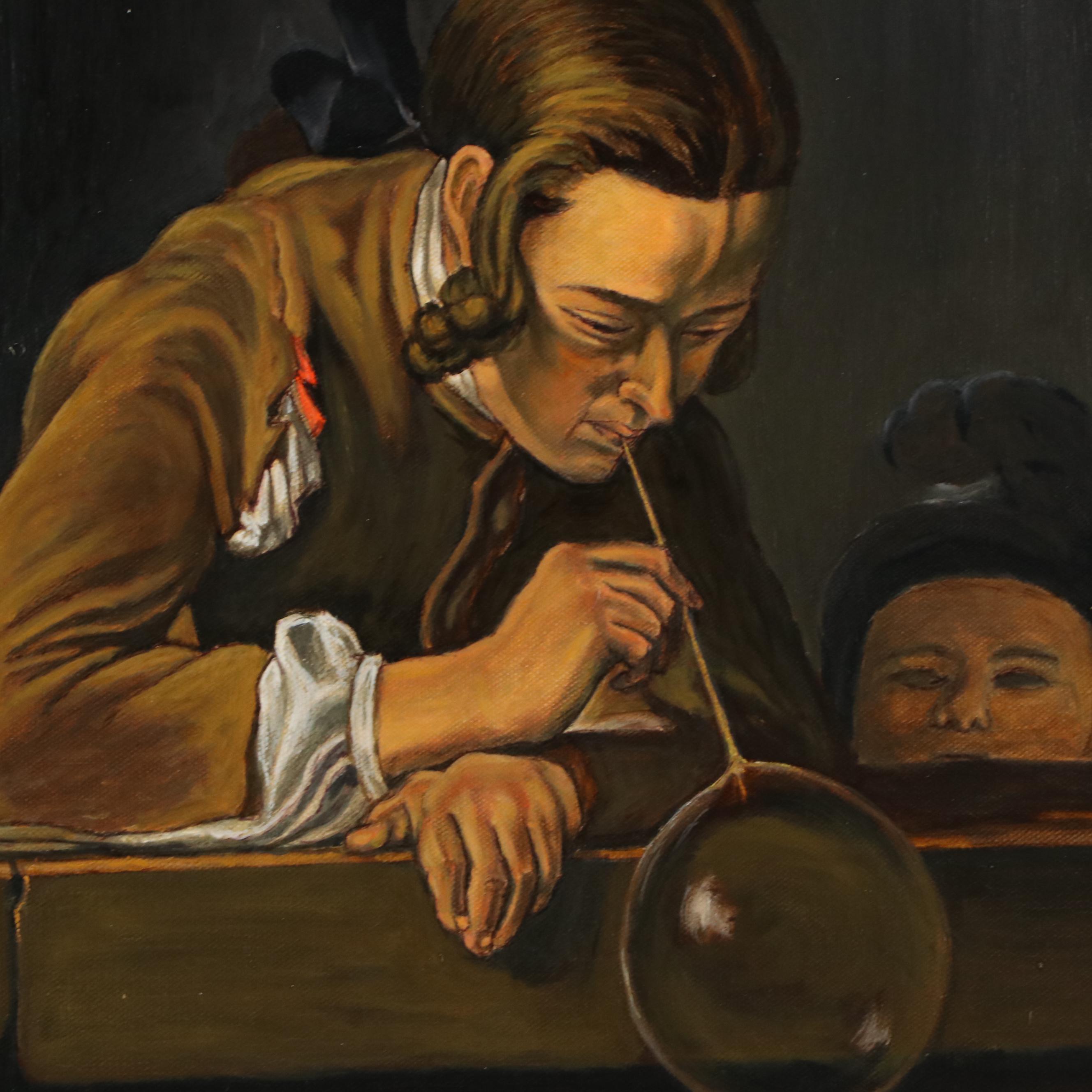 Oil Painting After Jean Siméon Chardin "Soap Bubbles"