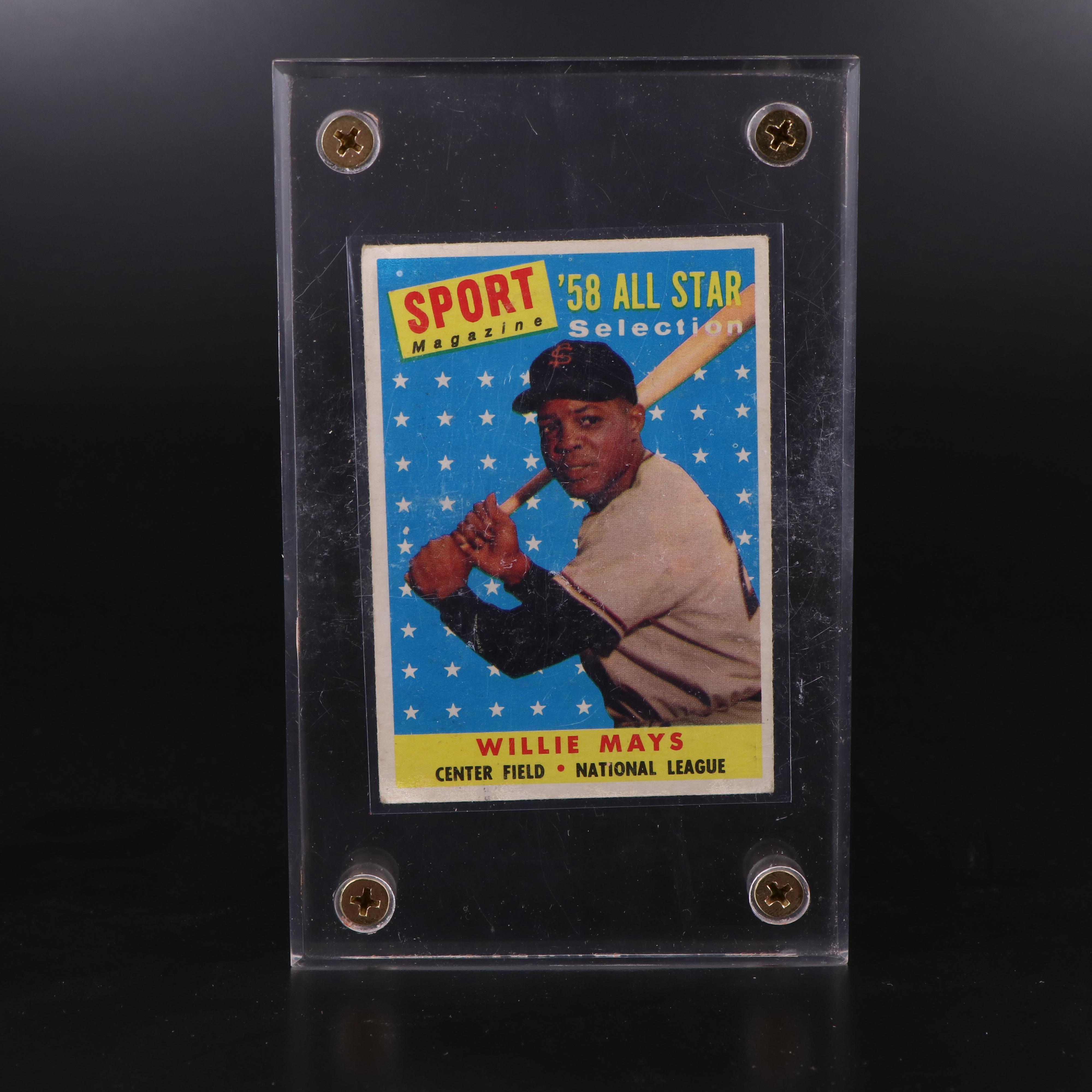 1956 Topps Roberto Clemente and 1958 Topps Willie Mays All-Star Baseball Cards