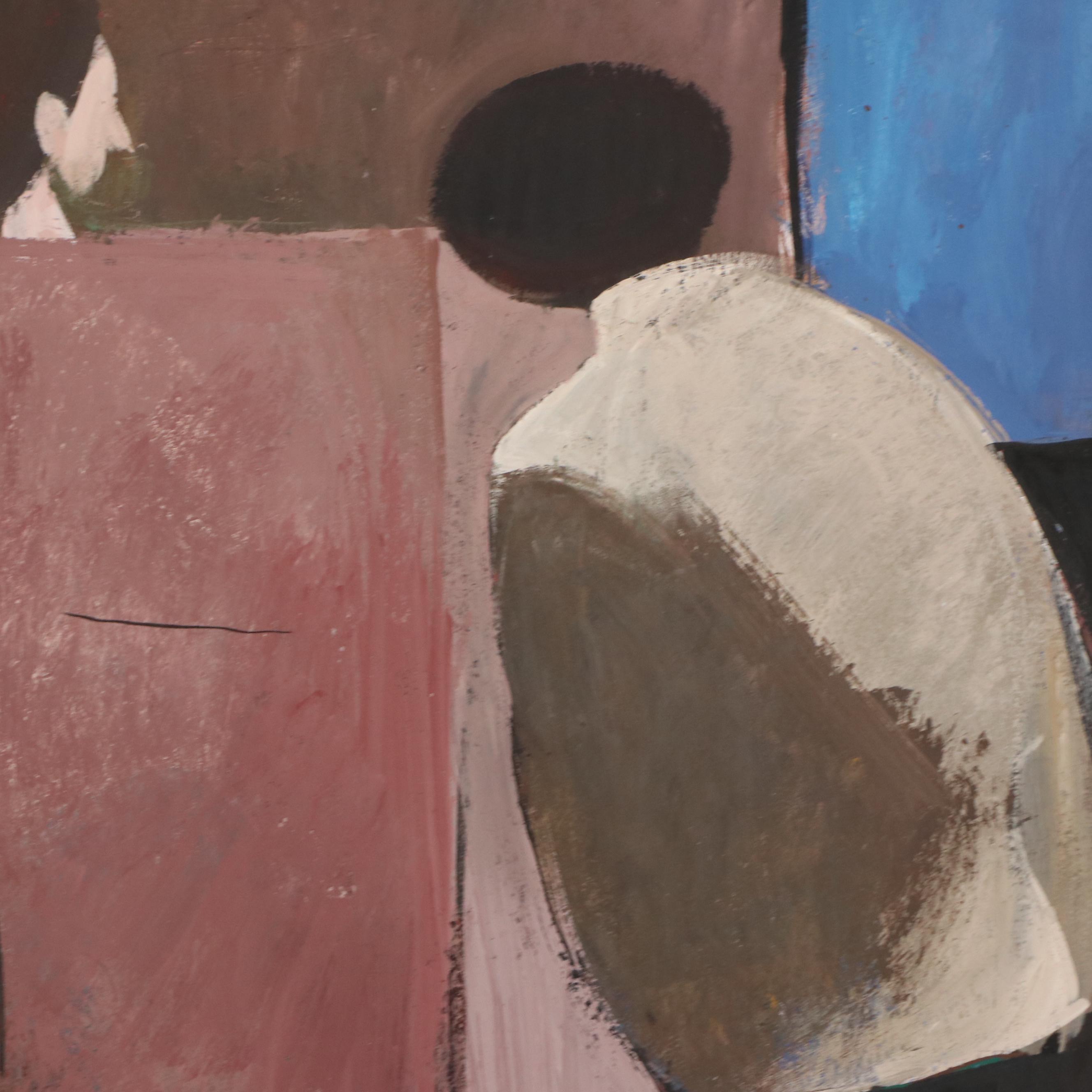 Serge Hollerbach Figural Modern Oil Painting, Mid 20th Century