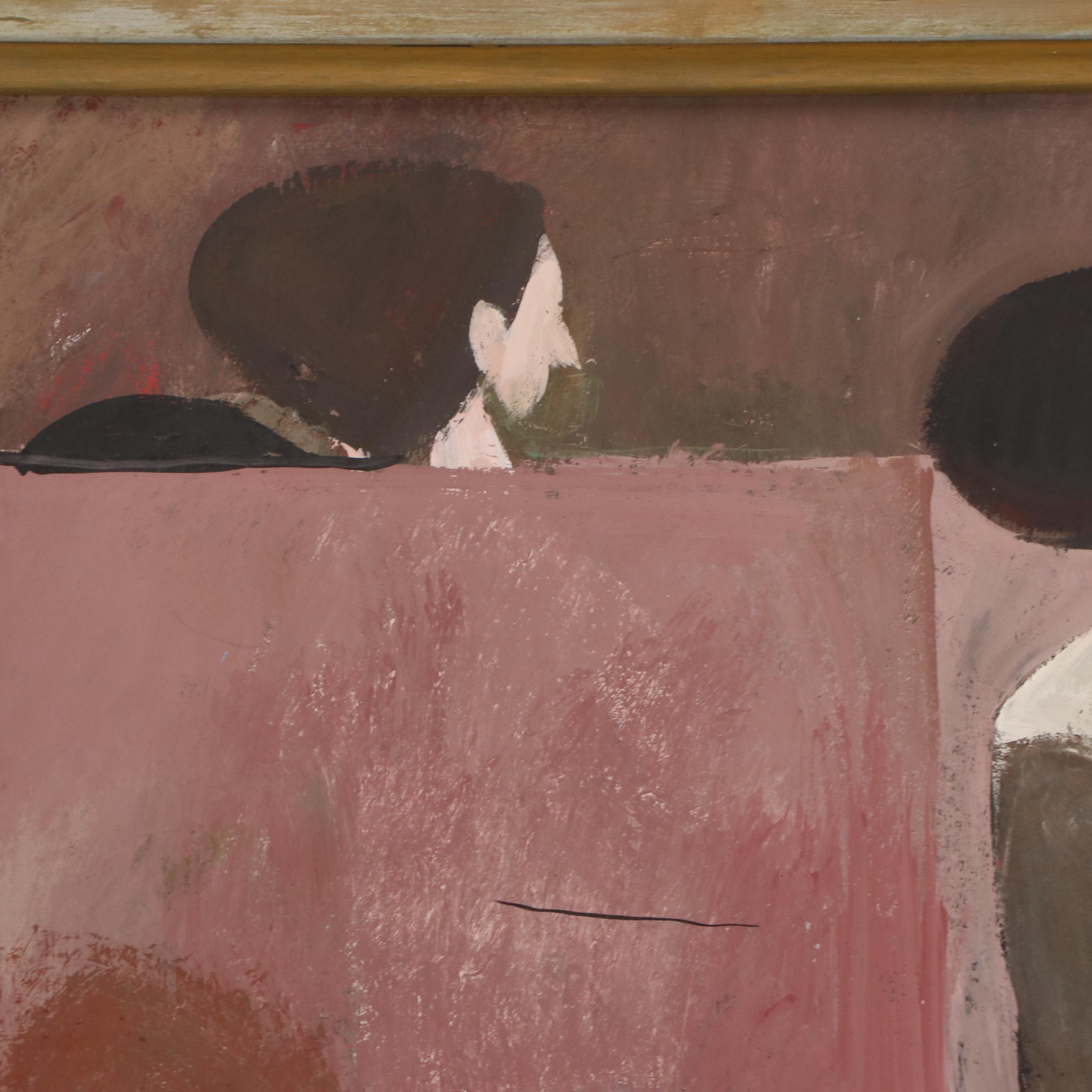 Serge Hollerbach Figural Modern Oil Painting, Mid 20th Century