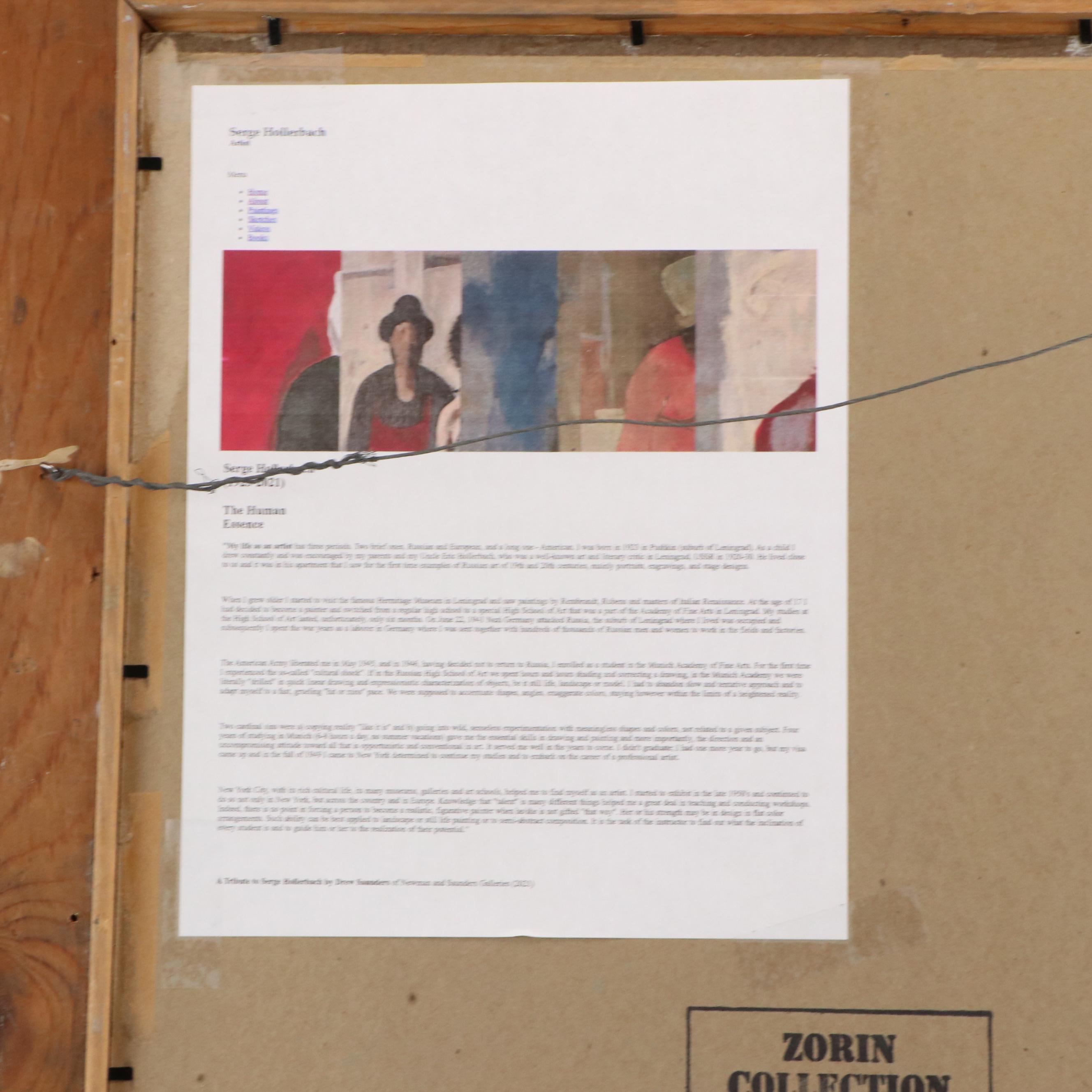 Serge Hollerbach Figural Modern Oil Painting, Mid 20th Century