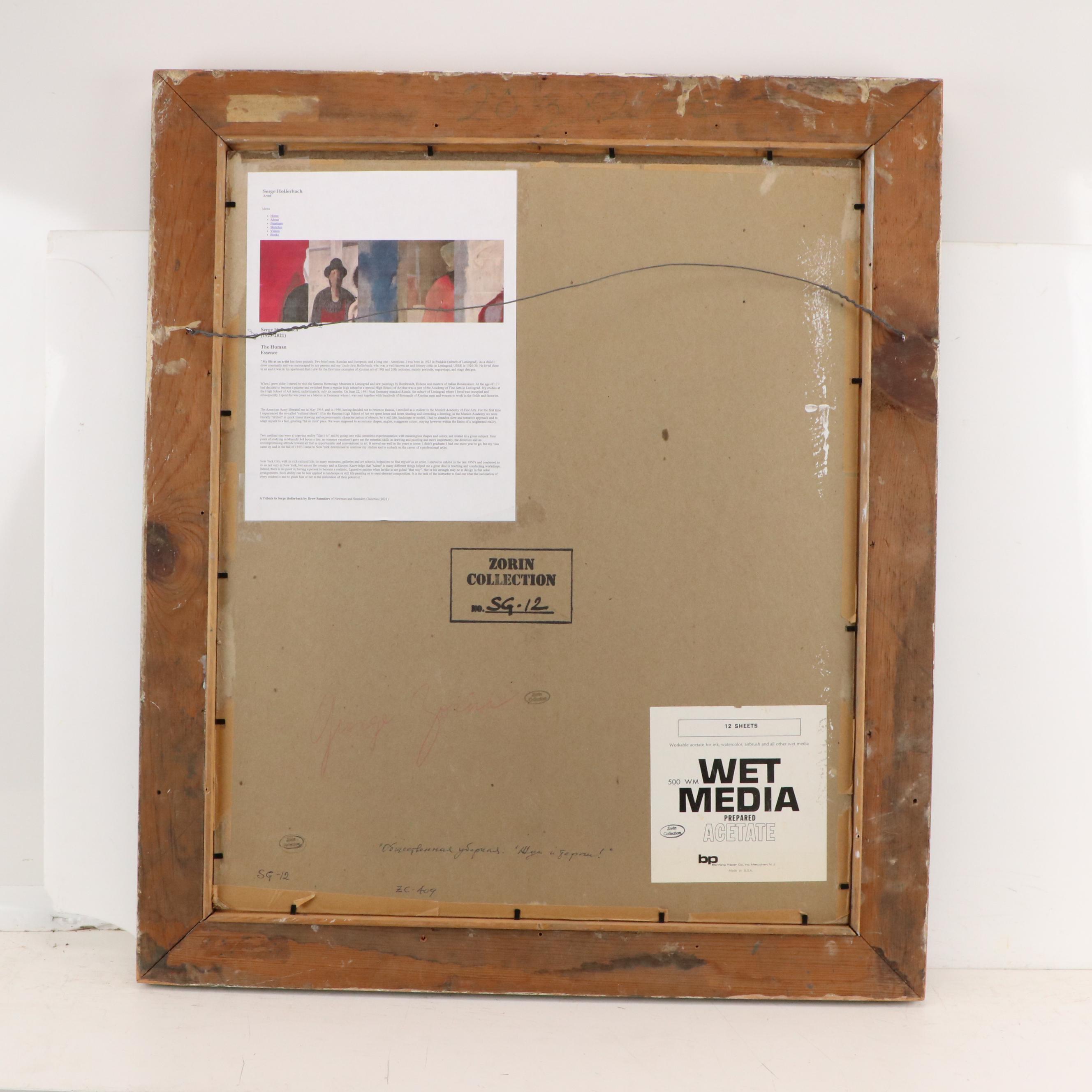 Serge Hollerbach Figural Modern Oil Painting, Mid 20th Century