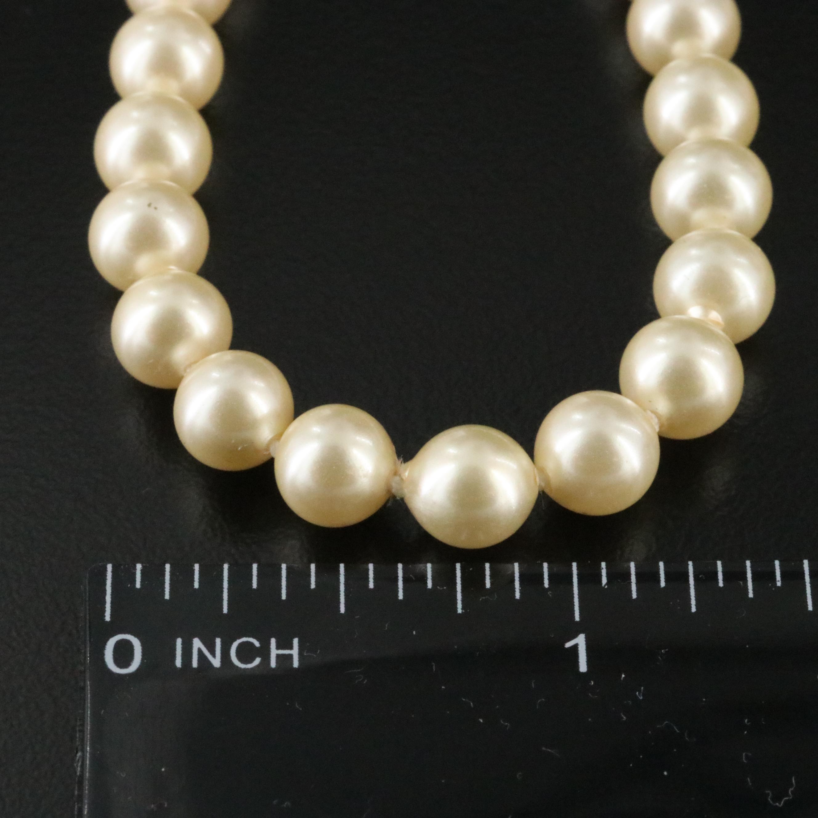 Faux Pearl Necklace with Sterling Clasp