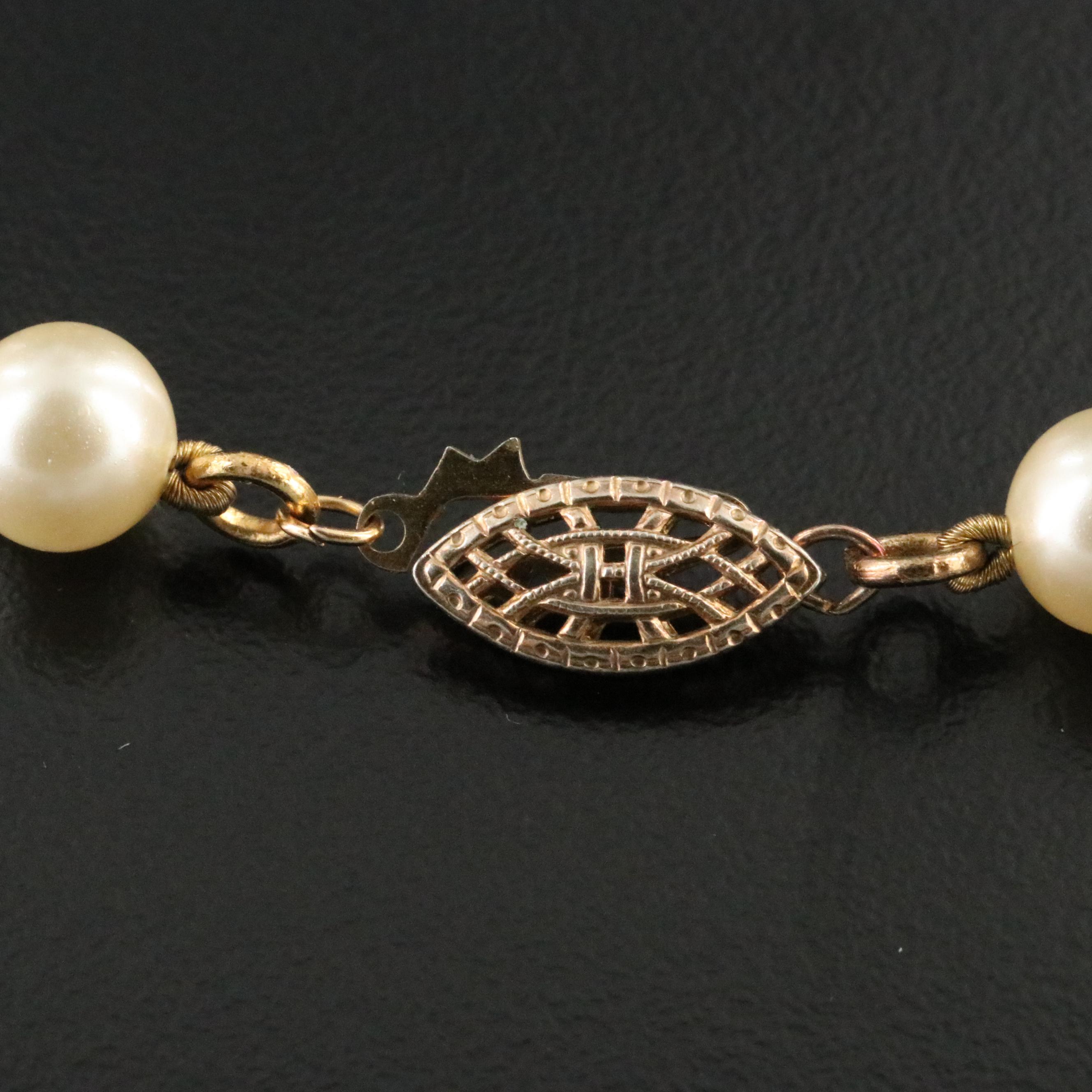 Faux Pearl Necklace with Sterling Clasp