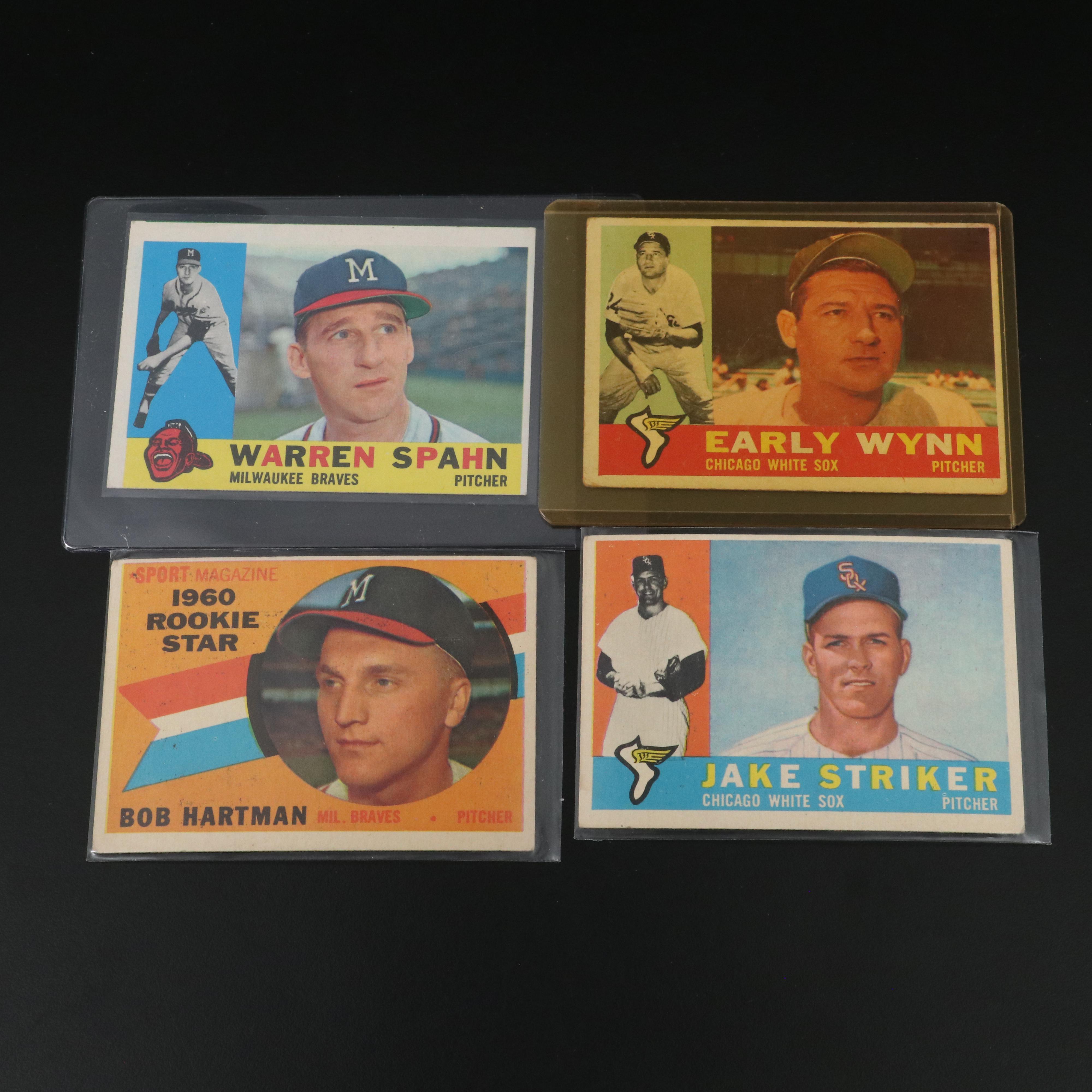 Topps Baseball Cards Featuring Early Wynn, Warren Spahn, and More, 1950s-1960s