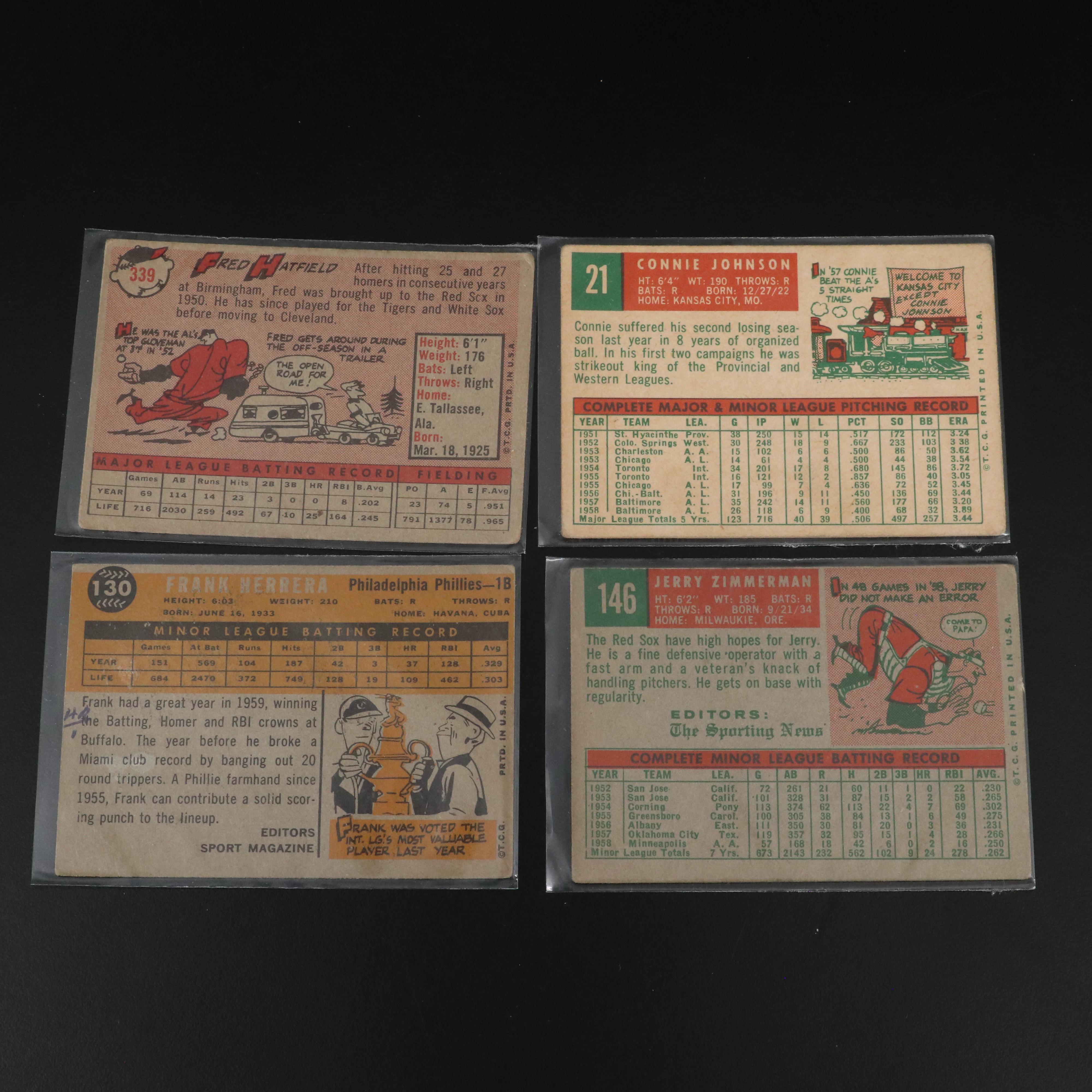 Topps Baseball Cards Featuring Early Wynn, Warren Spahn, and More, 1950s-1960s