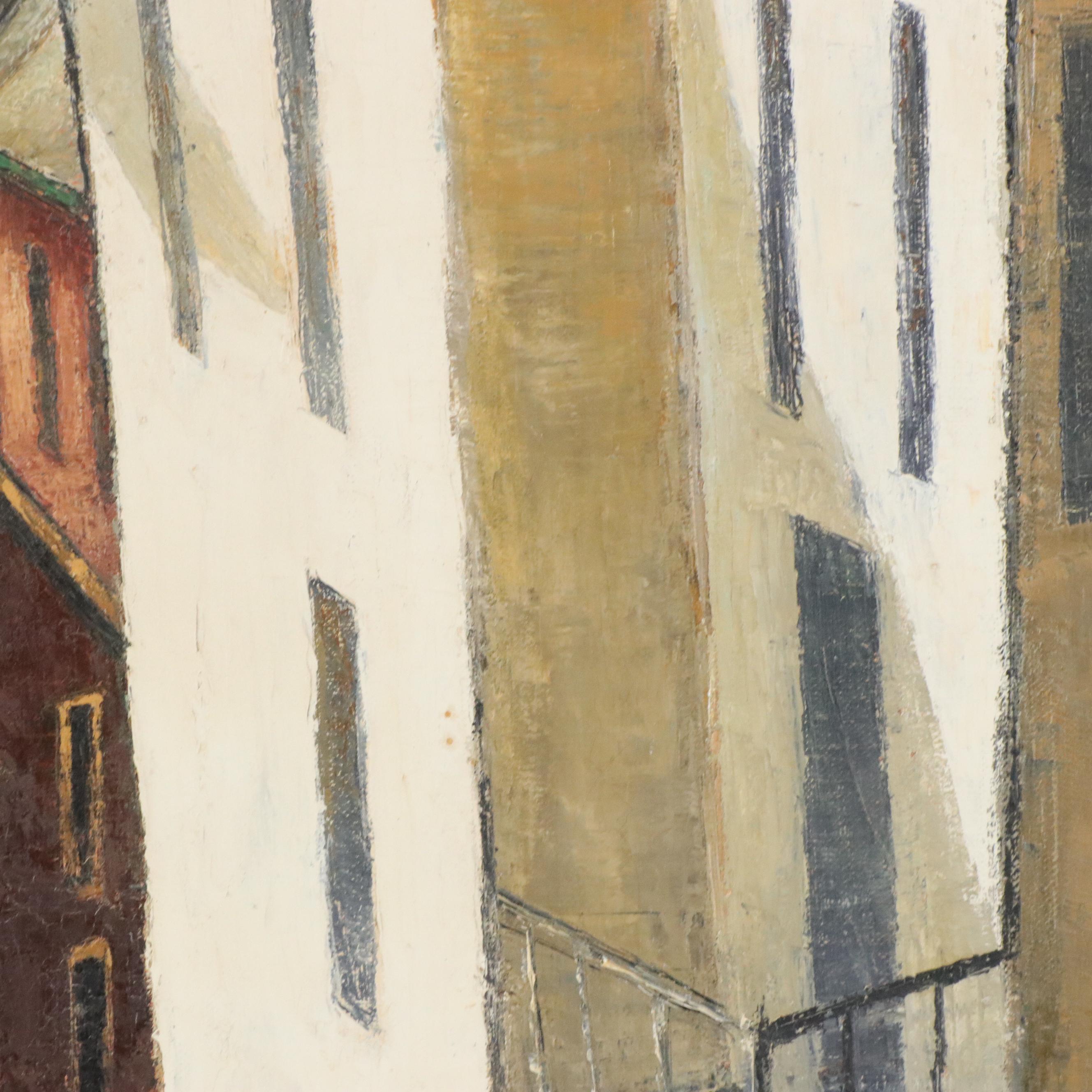 S.A. Anderson Modernist Oil Painting "Pittsburgh Patterns," 1962
