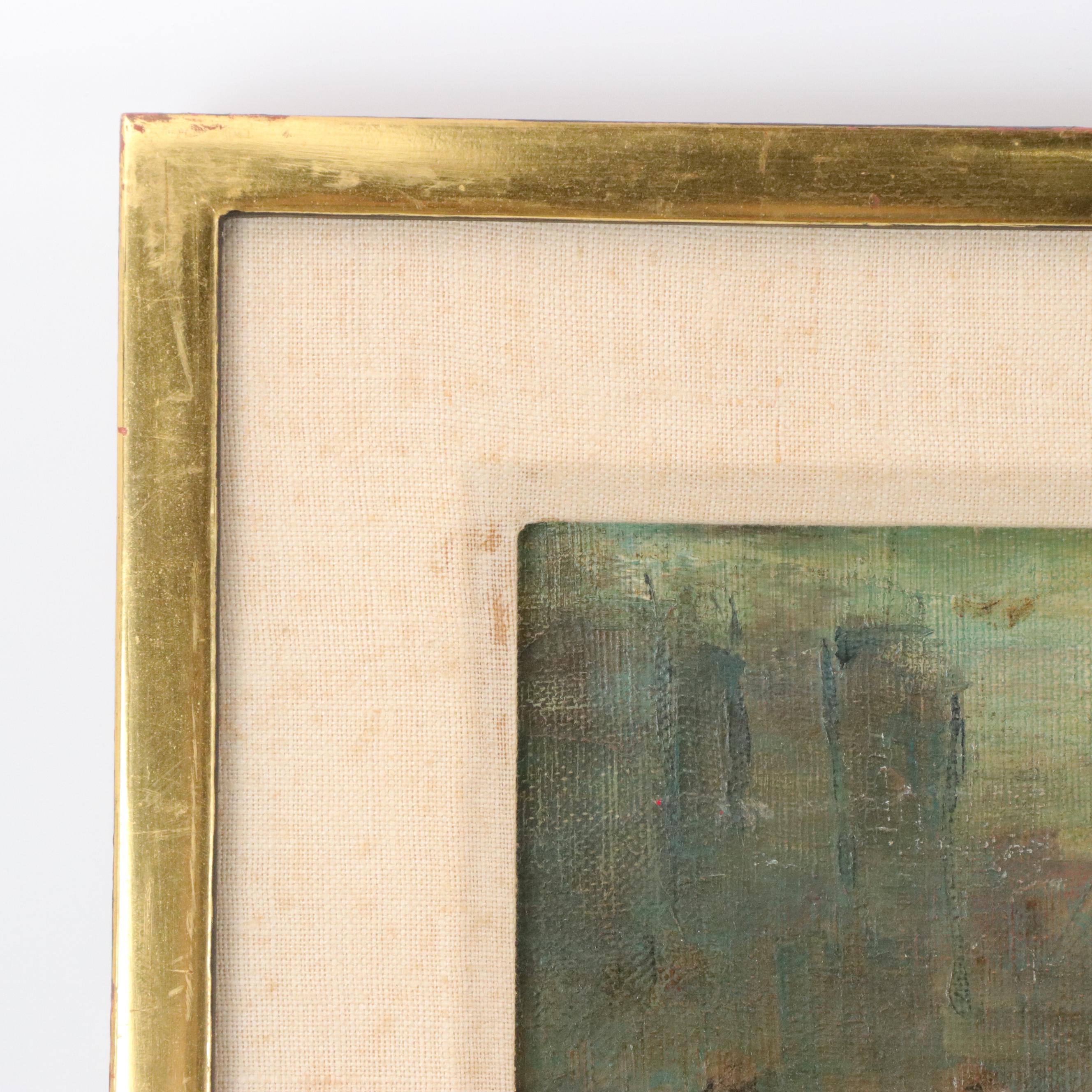 S.A. Anderson Modernist Oil Painting "Pittsburgh Patterns," 1962