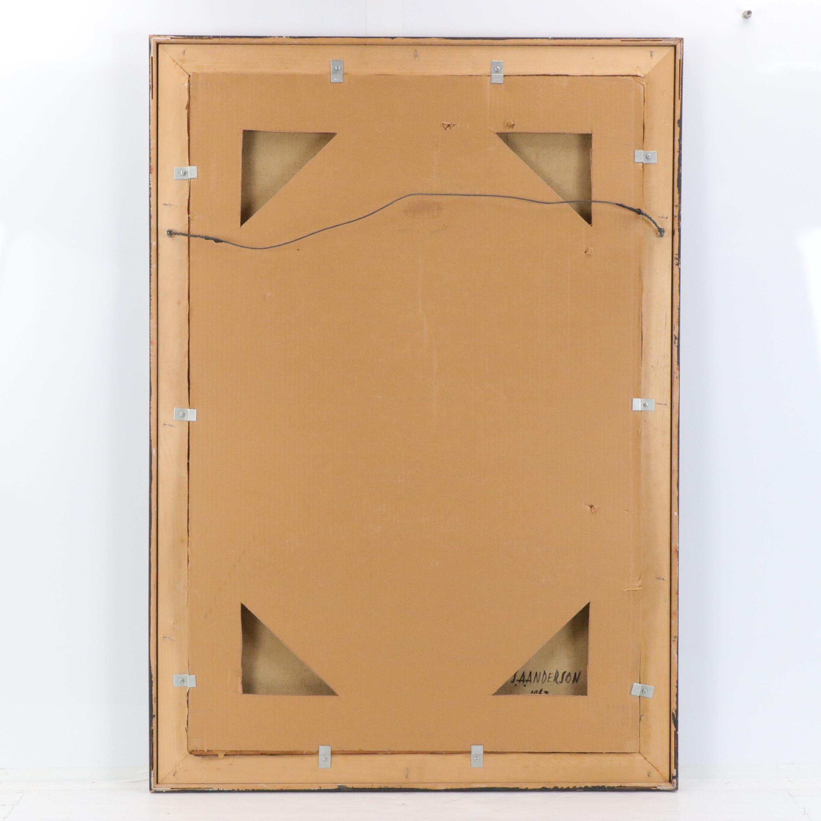 S.A. Anderson Modernist Oil Painting "Pittsburgh Patterns," 1962