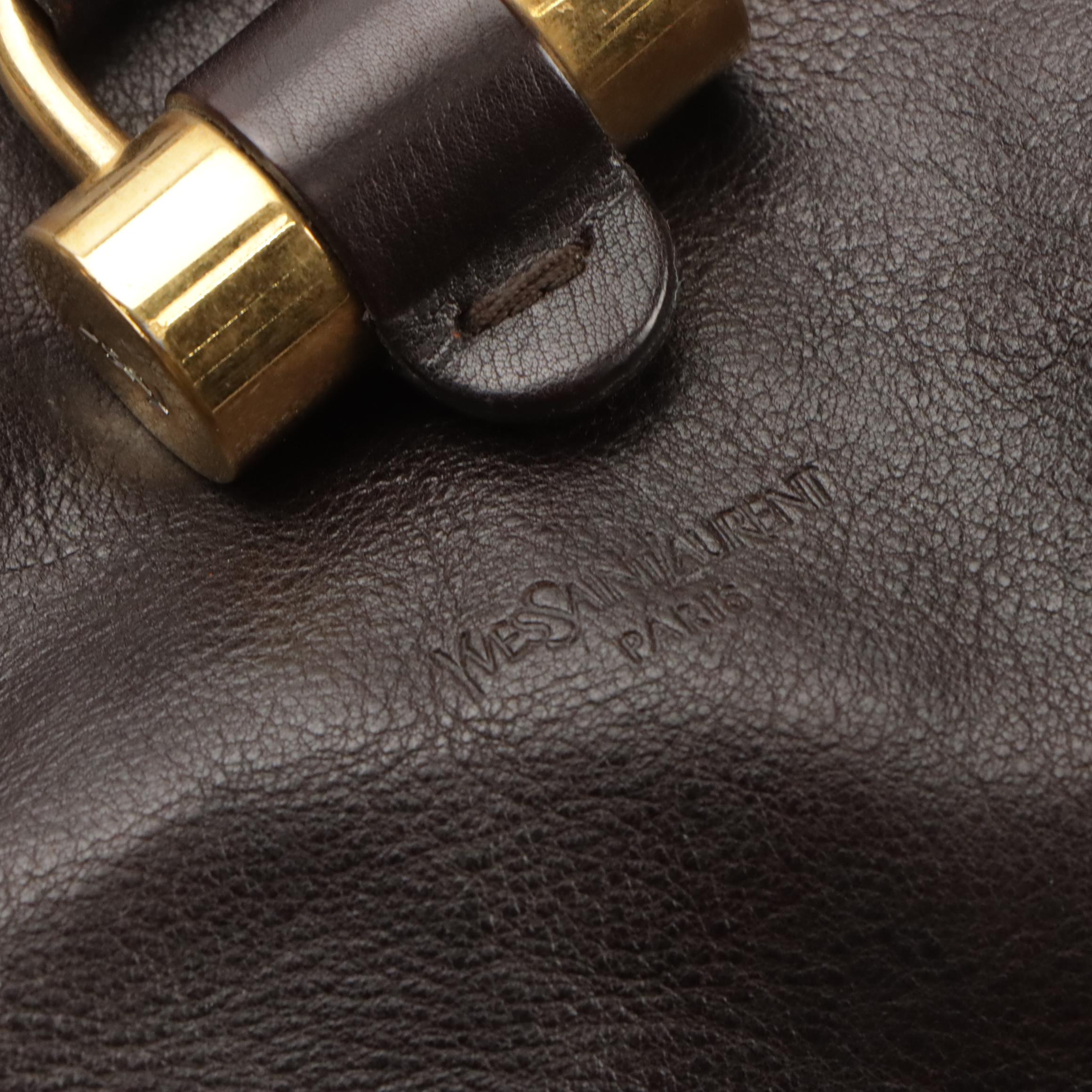 Yves Saint Laurent Large Muse Bag in Dark Brown Leather