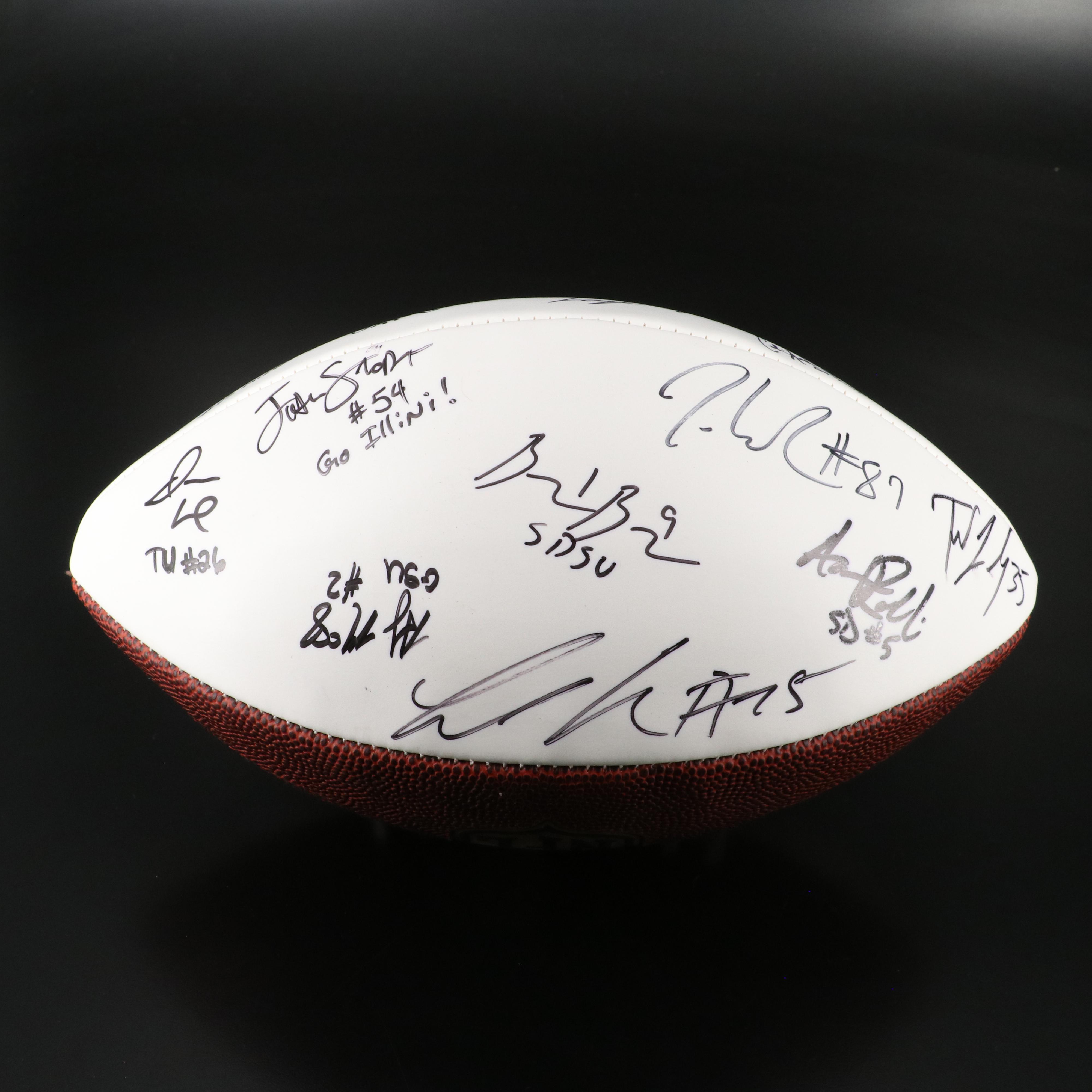 2010, 2013, and 2018 NFL Draft Class Signed Footballs with Wyatt Teller