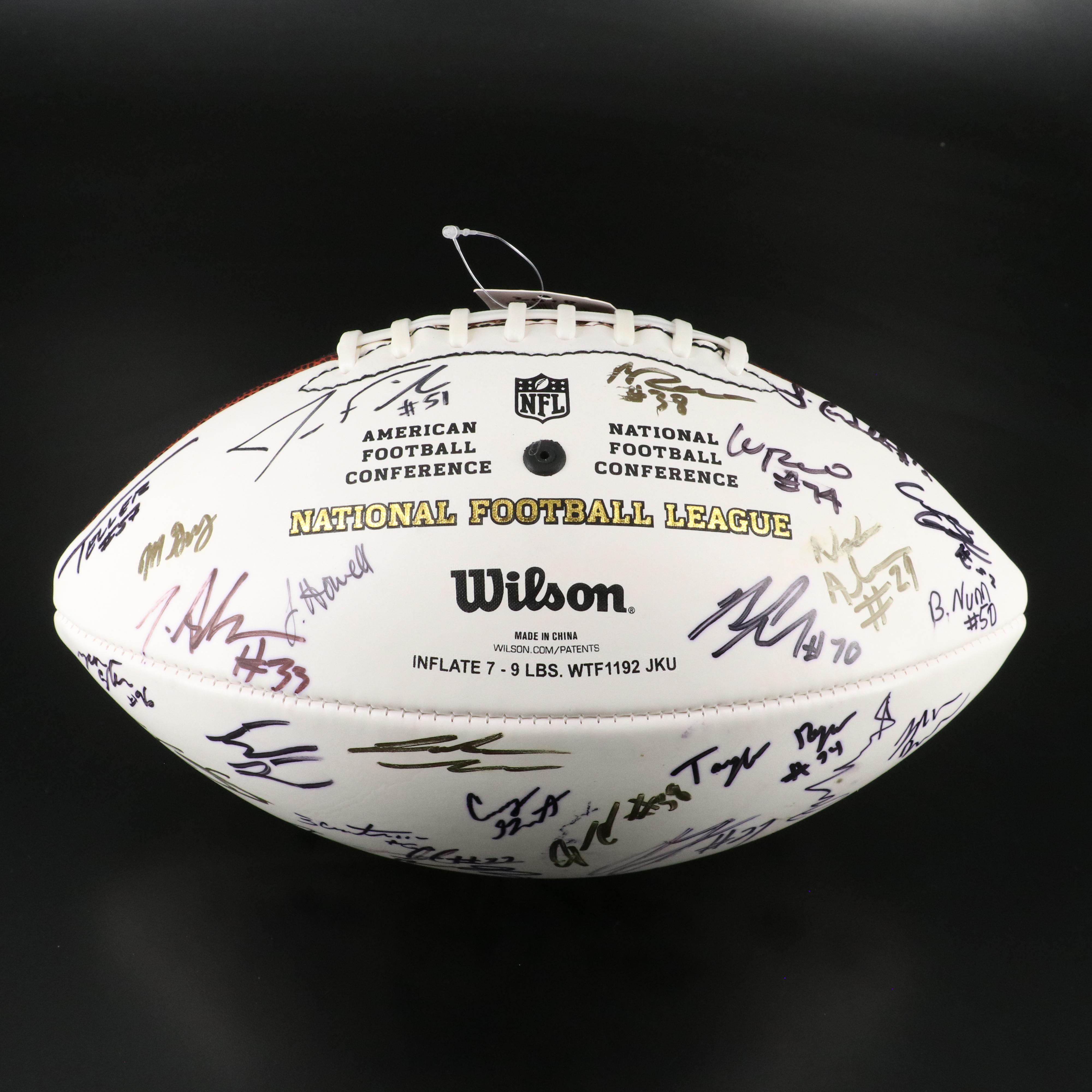 2010, 2013, and 2018 NFL Draft Class Signed Footballs with Wyatt Teller