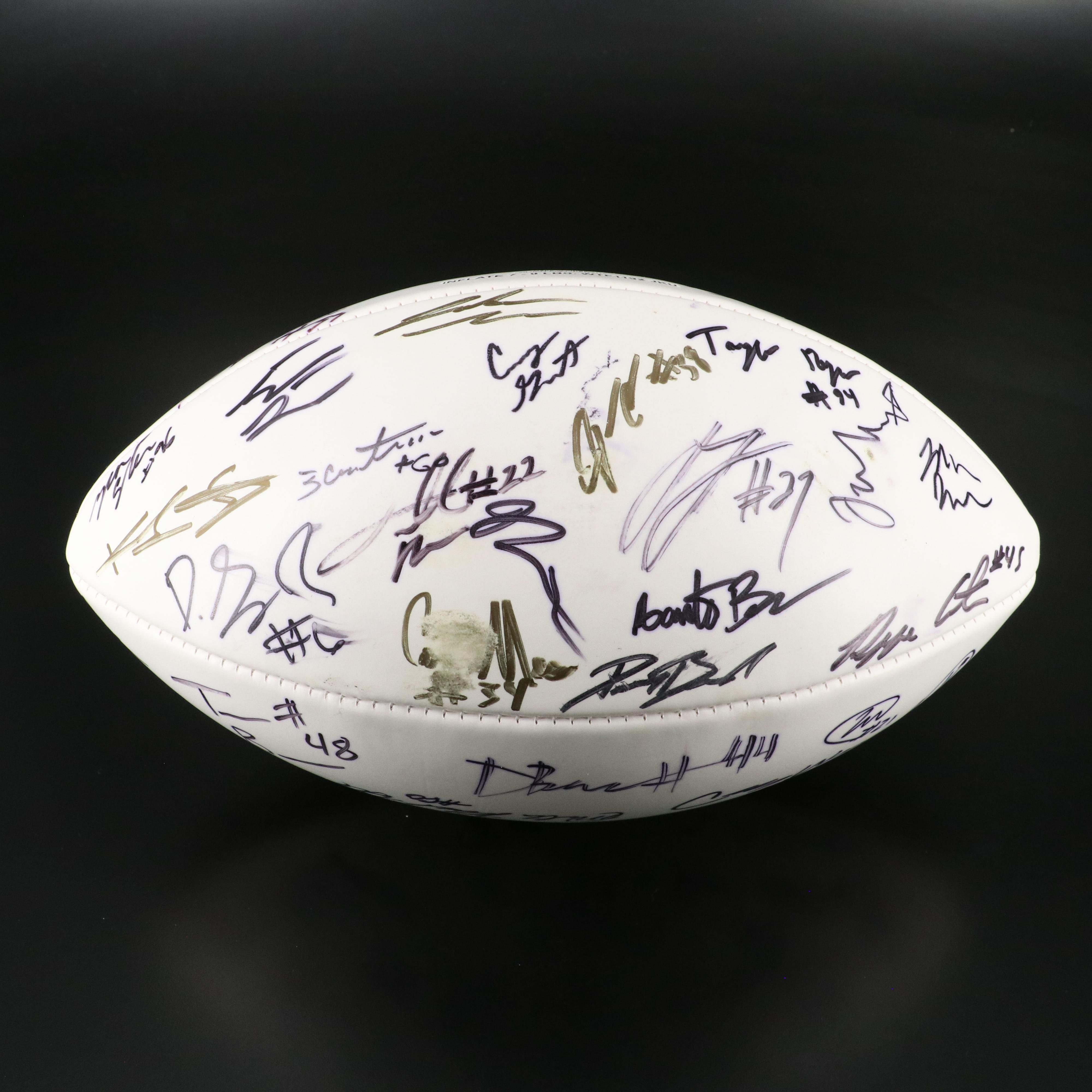2010, 2013, and 2018 NFL Draft Class Signed Footballs with Wyatt Teller