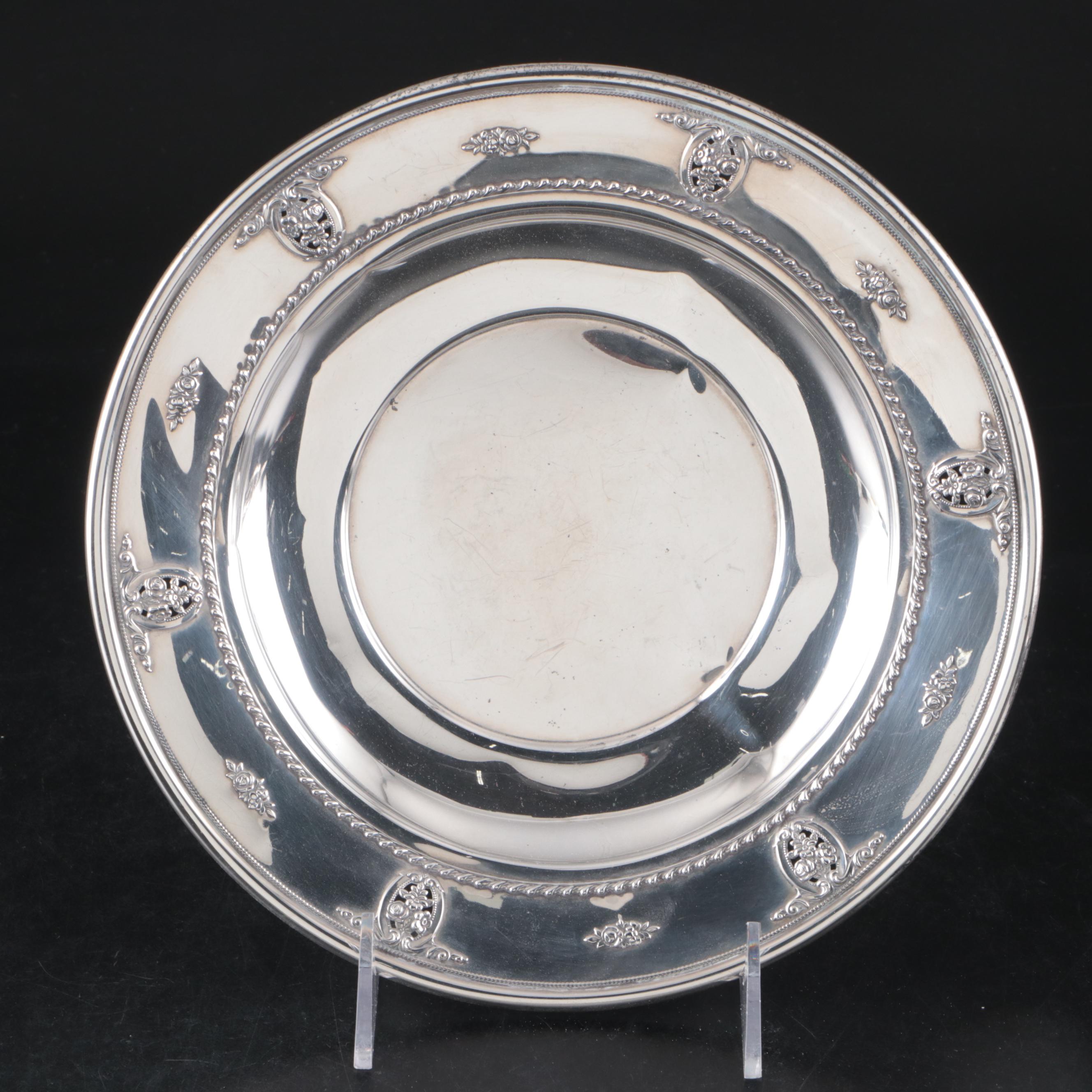 Woodside Art Nouveau Repoussé Bowl with Towle and Wallace Sterling Silver Bowls