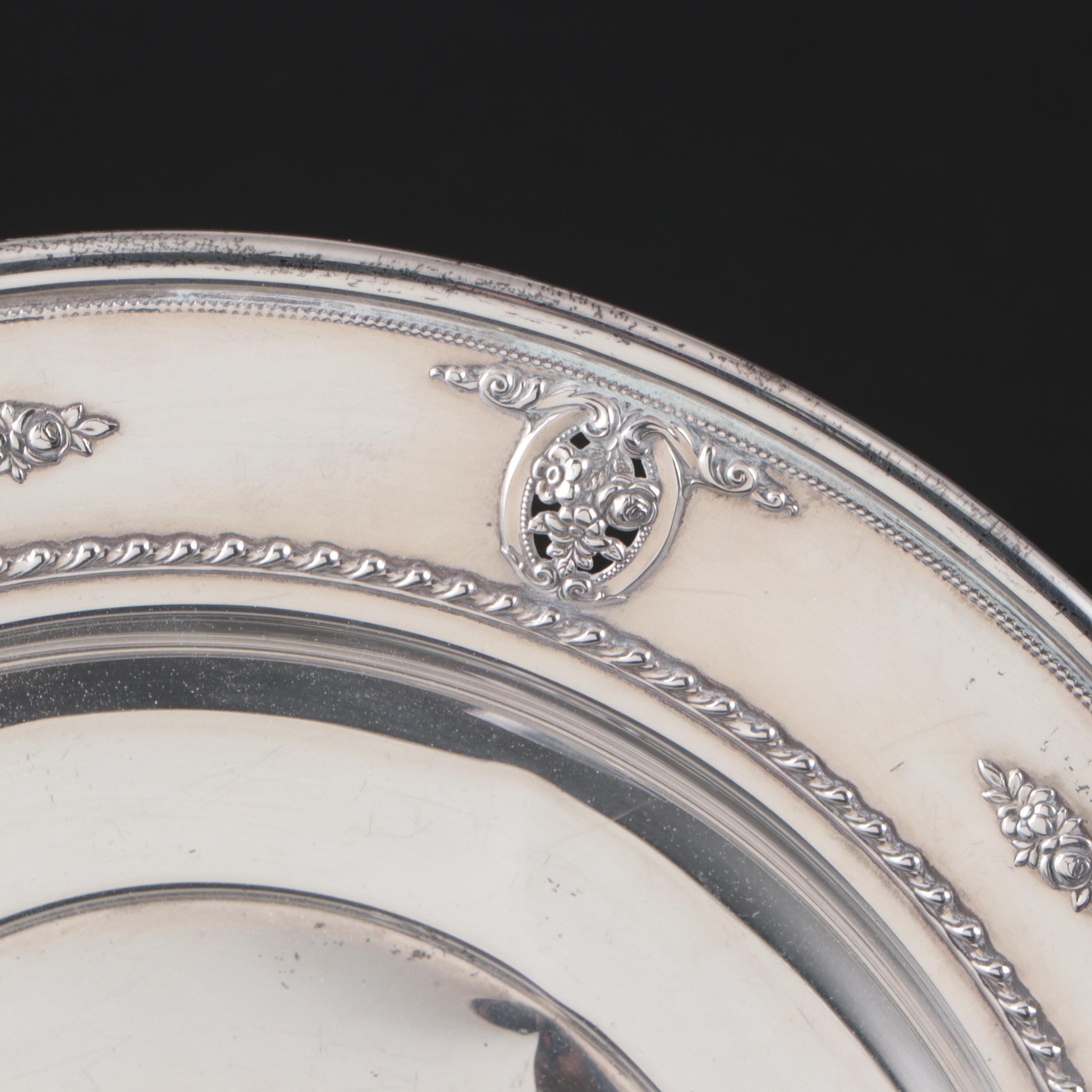 Woodside Art Nouveau Repoussé Bowl with Towle and Wallace Sterling Silver Bowls