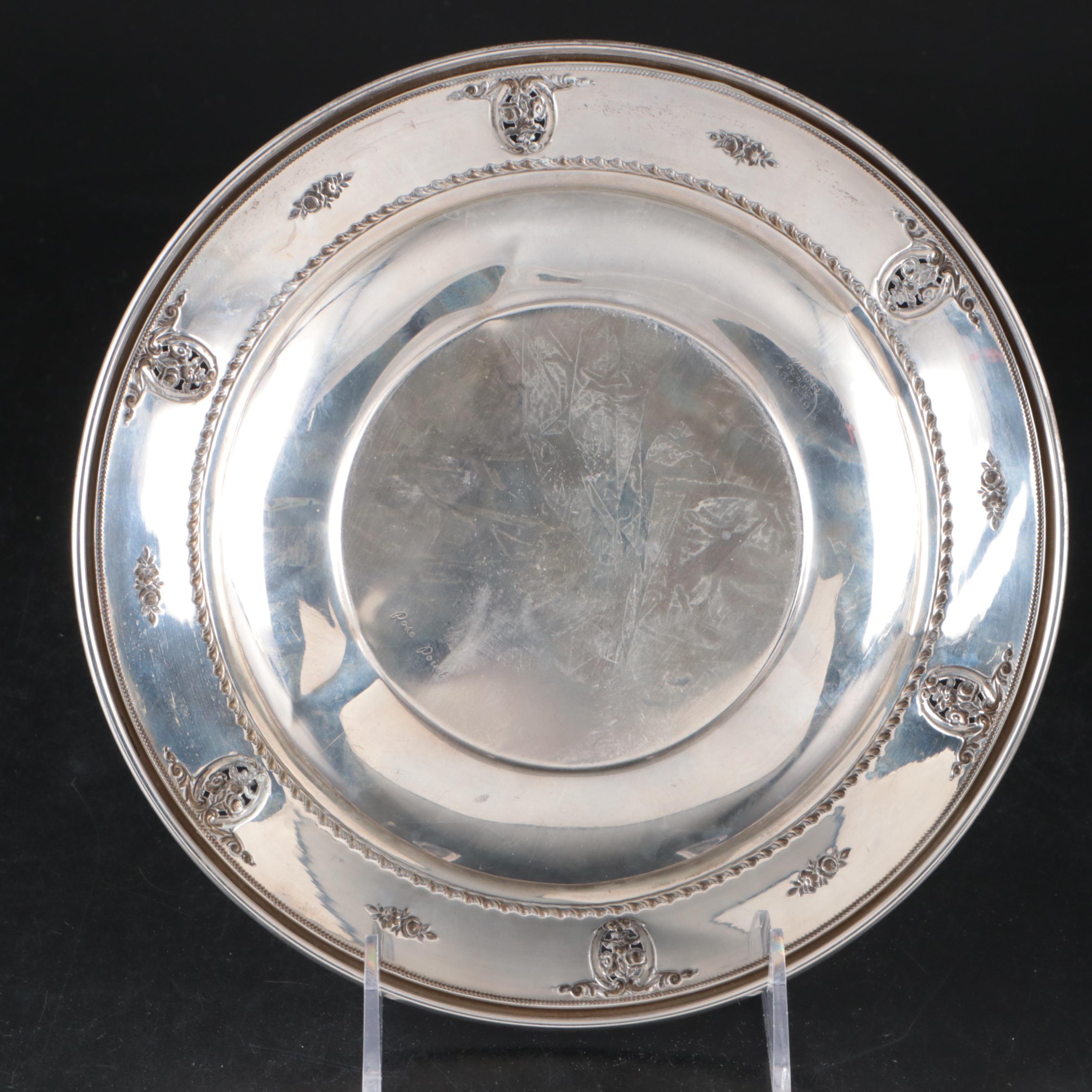 Woodside Art Nouveau Repoussé Bowl with Towle and Wallace Sterling Silver Bowls