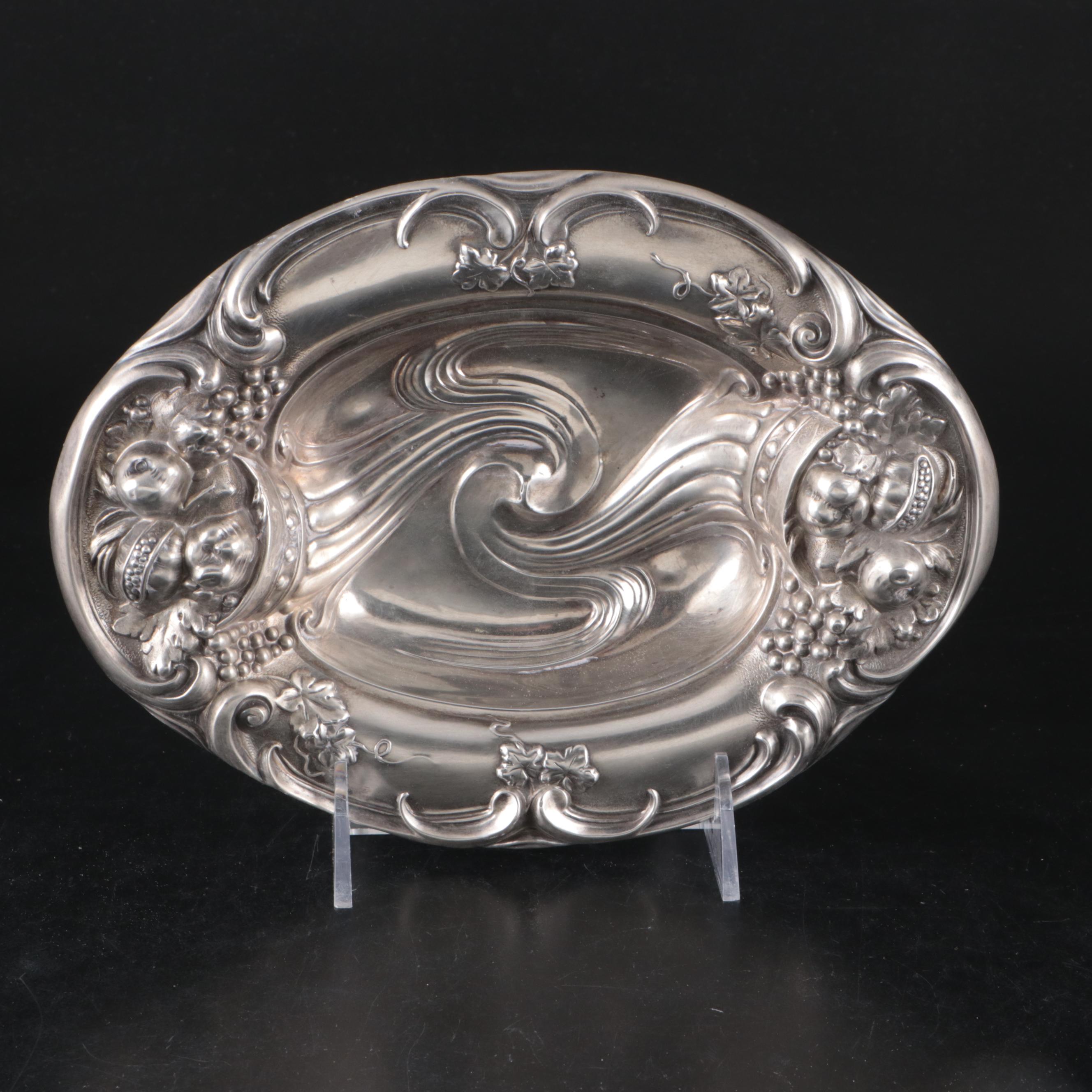 Woodside Art Nouveau Repoussé Bowl with Towle and Wallace Sterling Silver Bowls