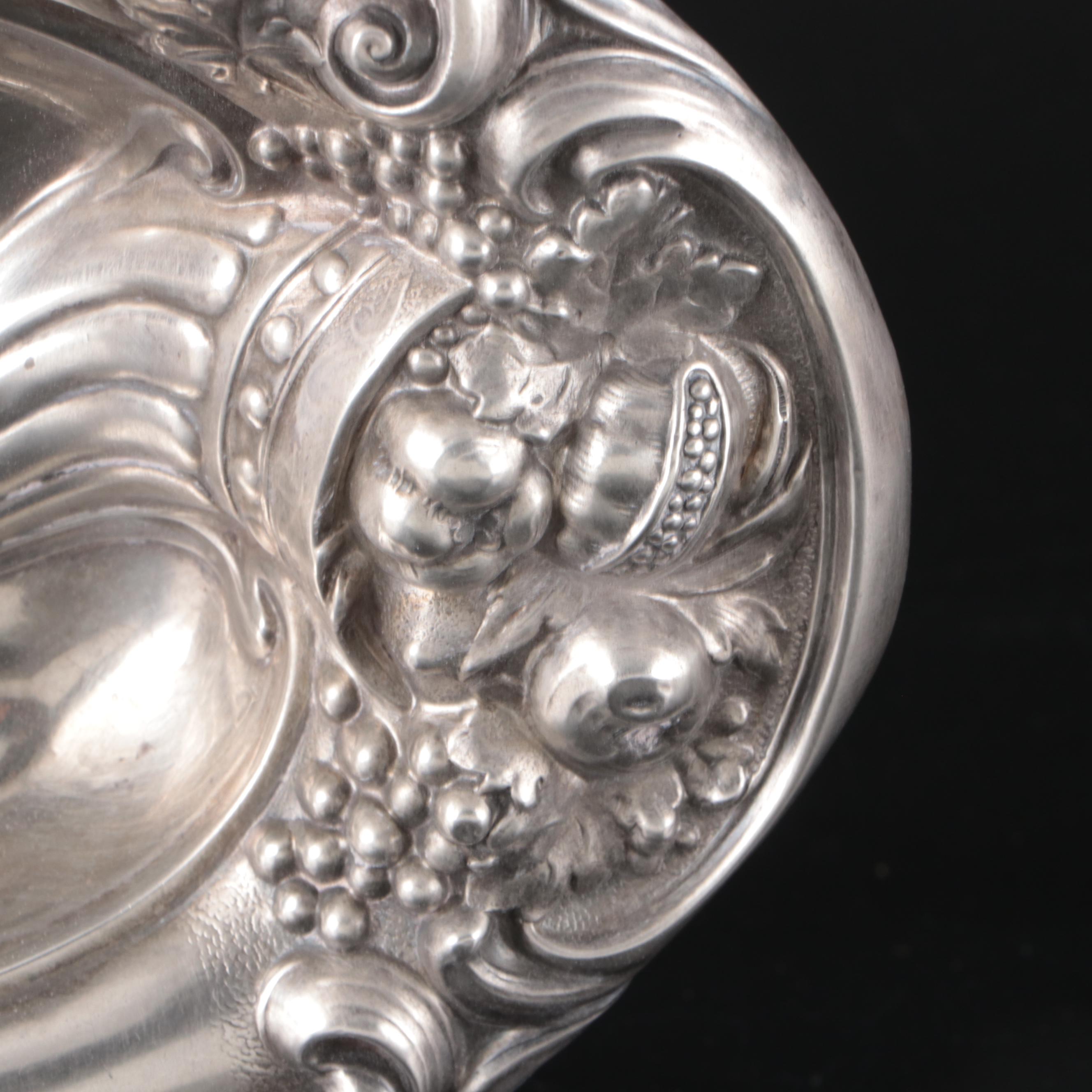 Woodside Art Nouveau Repoussé Bowl with Towle and Wallace Sterling Silver Bowls