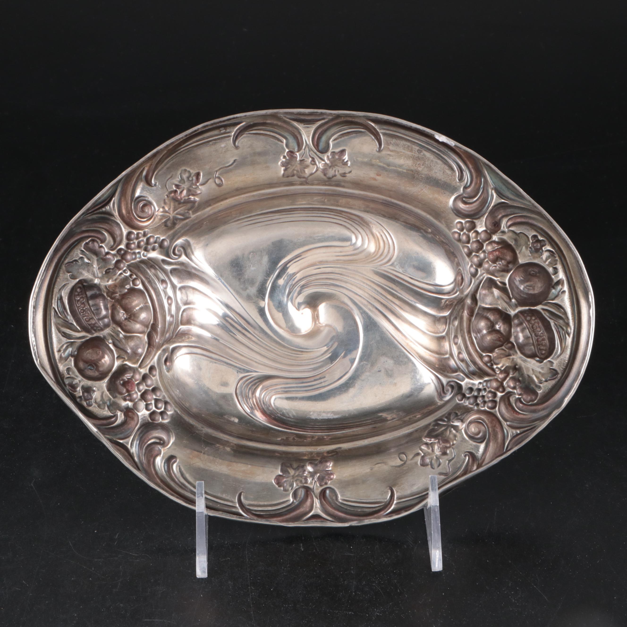 Woodside Art Nouveau Repoussé Bowl with Towle and Wallace Sterling Silver Bowls