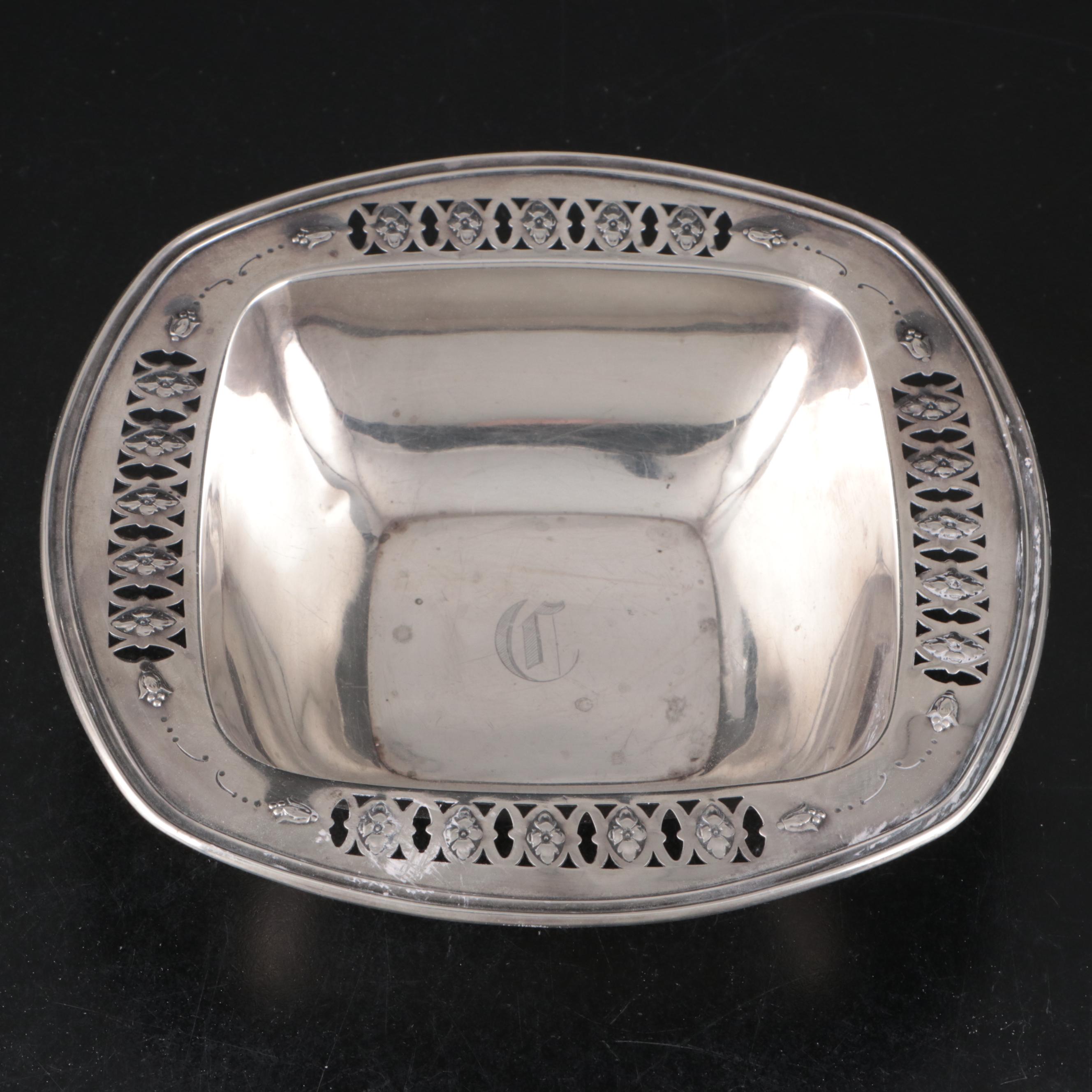 Woodside Art Nouveau Repoussé Bowl with Towle and Wallace Sterling Silver Bowls