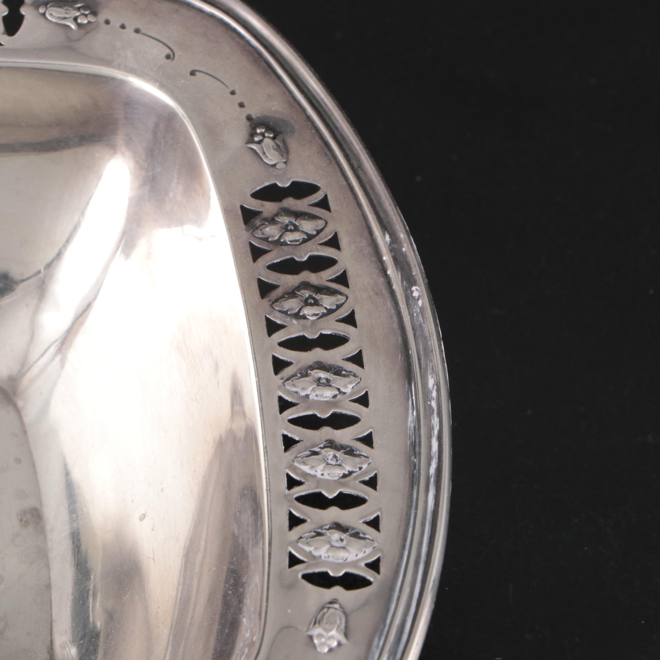 Woodside Art Nouveau Repoussé Bowl with Towle and Wallace Sterling Silver Bowls