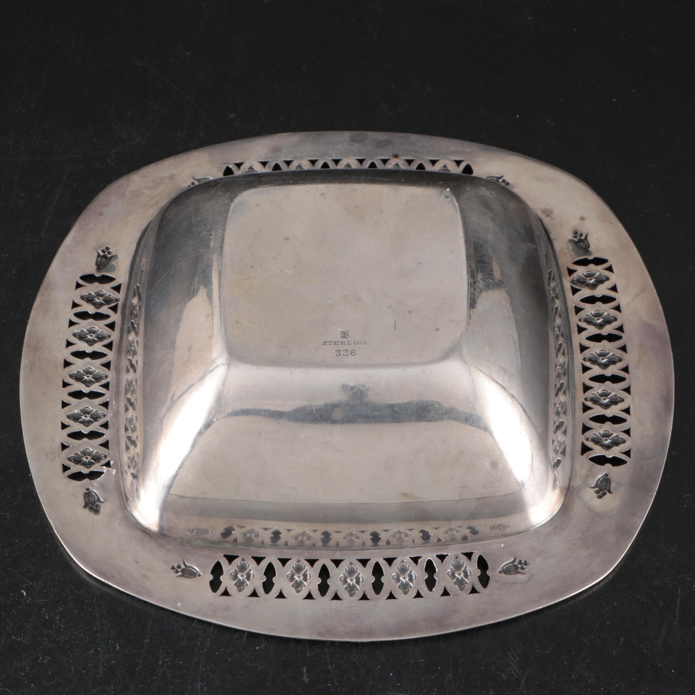 Woodside Art Nouveau Repoussé Bowl with Towle and Wallace Sterling Silver Bowls