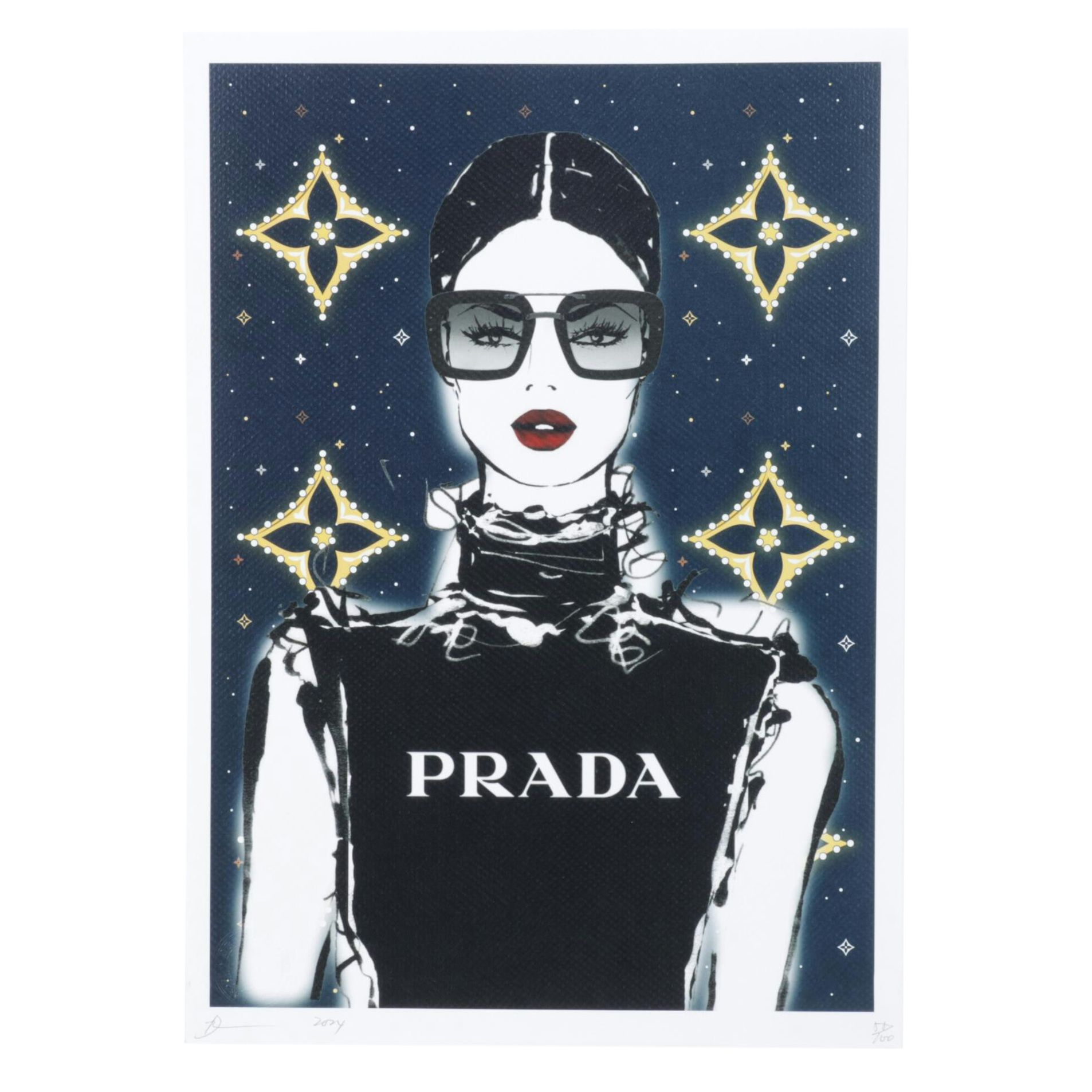 Death NYC Pop Art Graphic Print Homage to Prada and Louis Vuitton, 2024