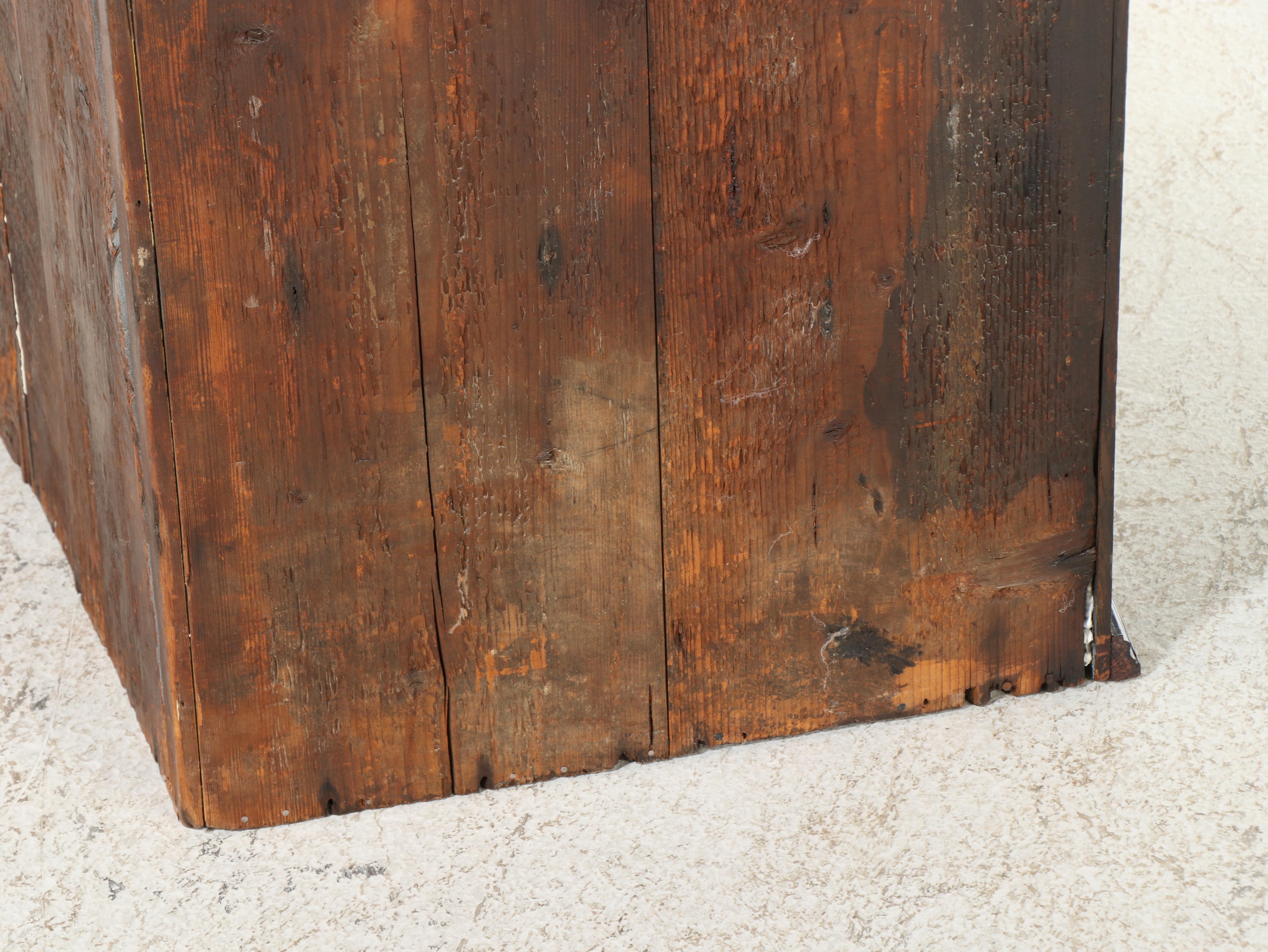 English Carved Wood Corner Wall Cabinet, 18th Century