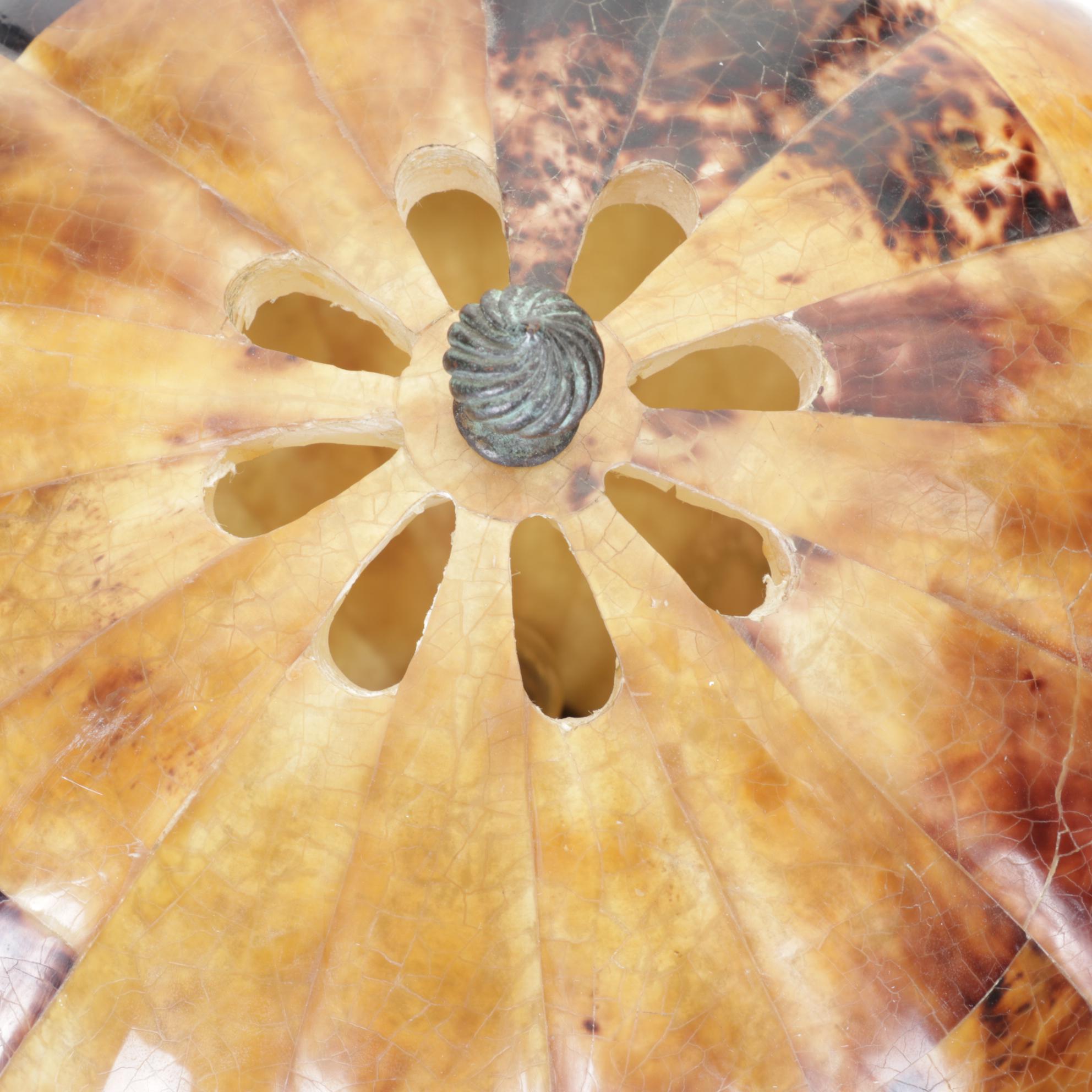 Maitland-Smith Handmade Bronze & Penshell Hot Air Balloon Table Lamp