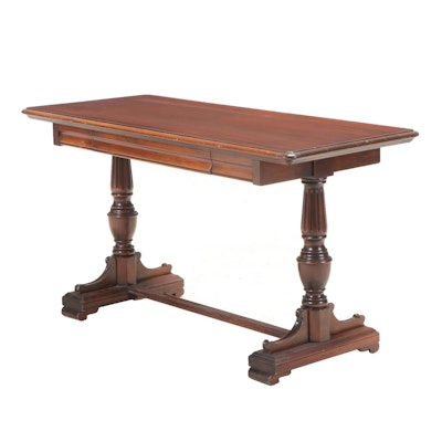 Classical Style Mahogany Library Table, Early 20th Century Classical Style Mahogany Library Table, Early 20th Century
