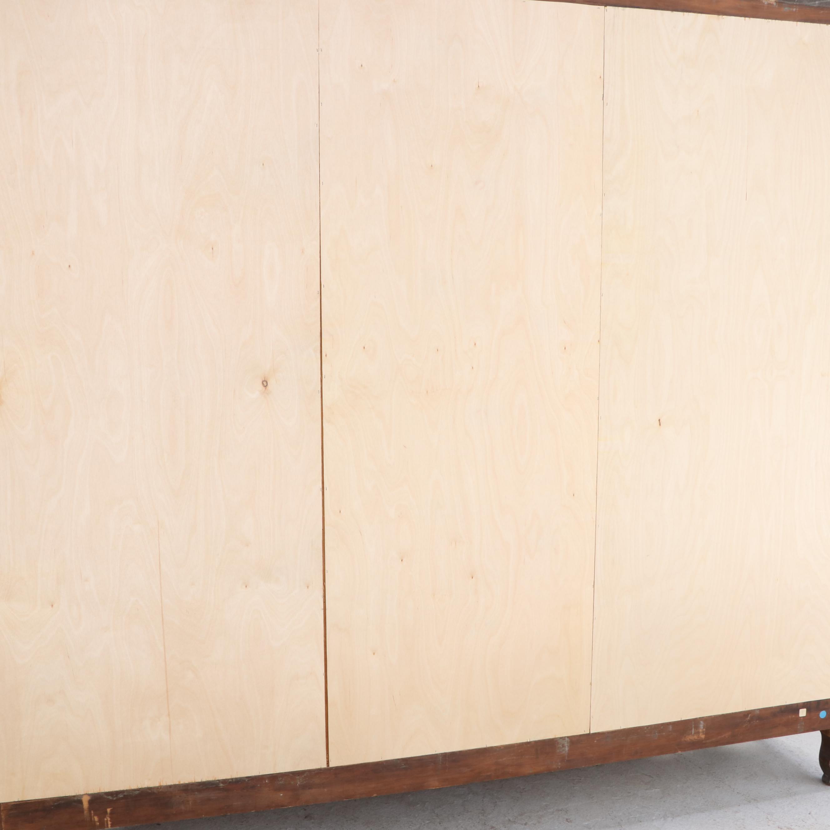 French Provincial Carved Walnut Triple-Door Armoire, Early 20th Century