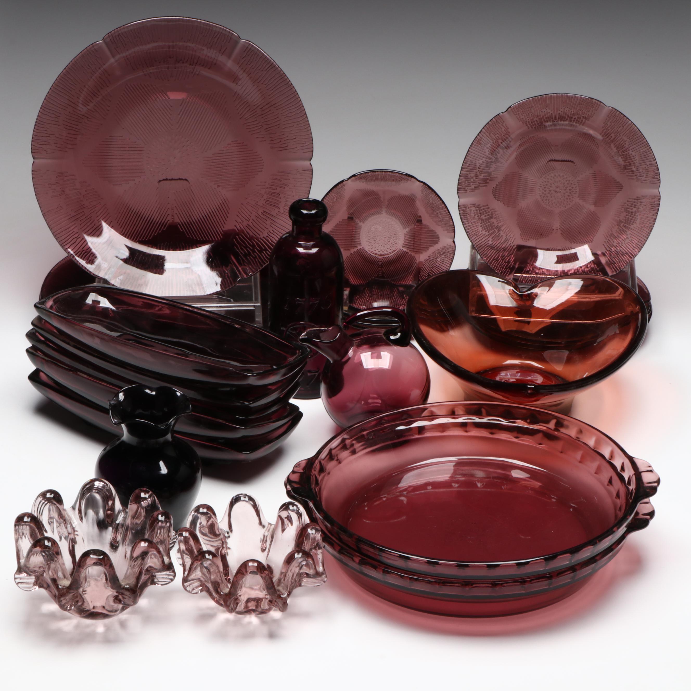 Forte Crisa Amethyst Glass Dinner Plates, Salad Plates and More