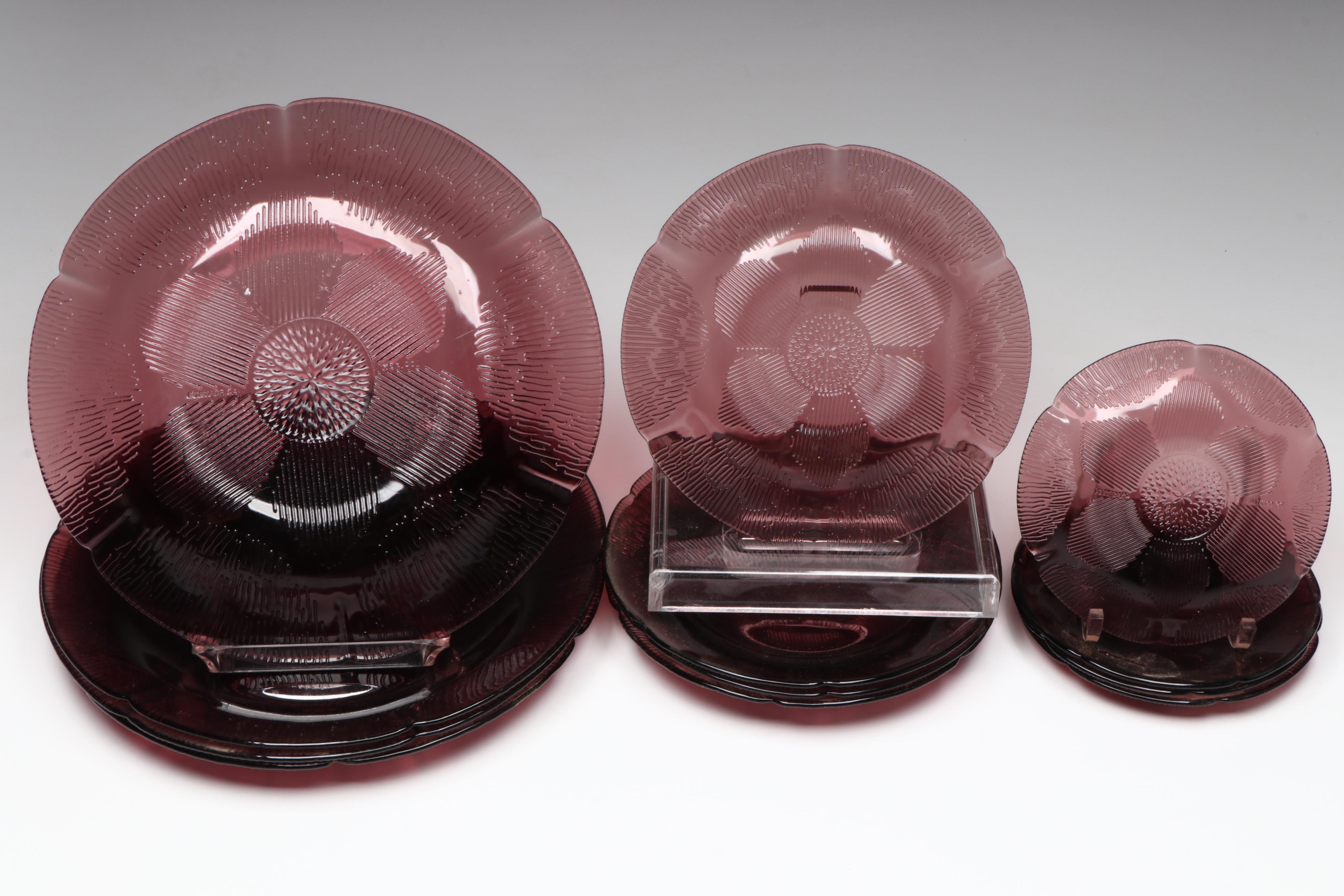 Forte Crisa Amethyst Glass Dinner Plates, Salad Plates and More