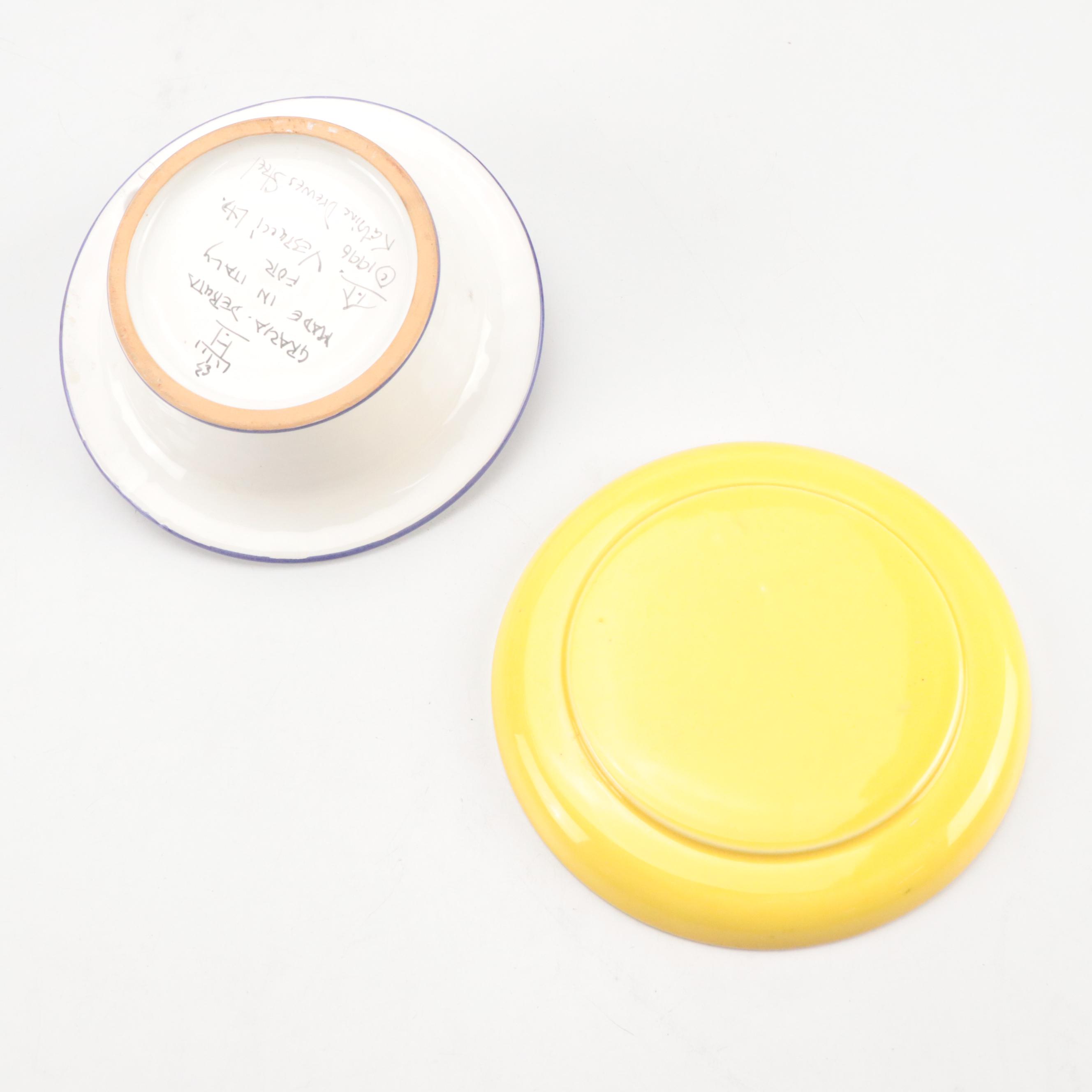 Grazia-Deruta Ceramic Bowl with Crackle Glaze Ceramic Vase and More