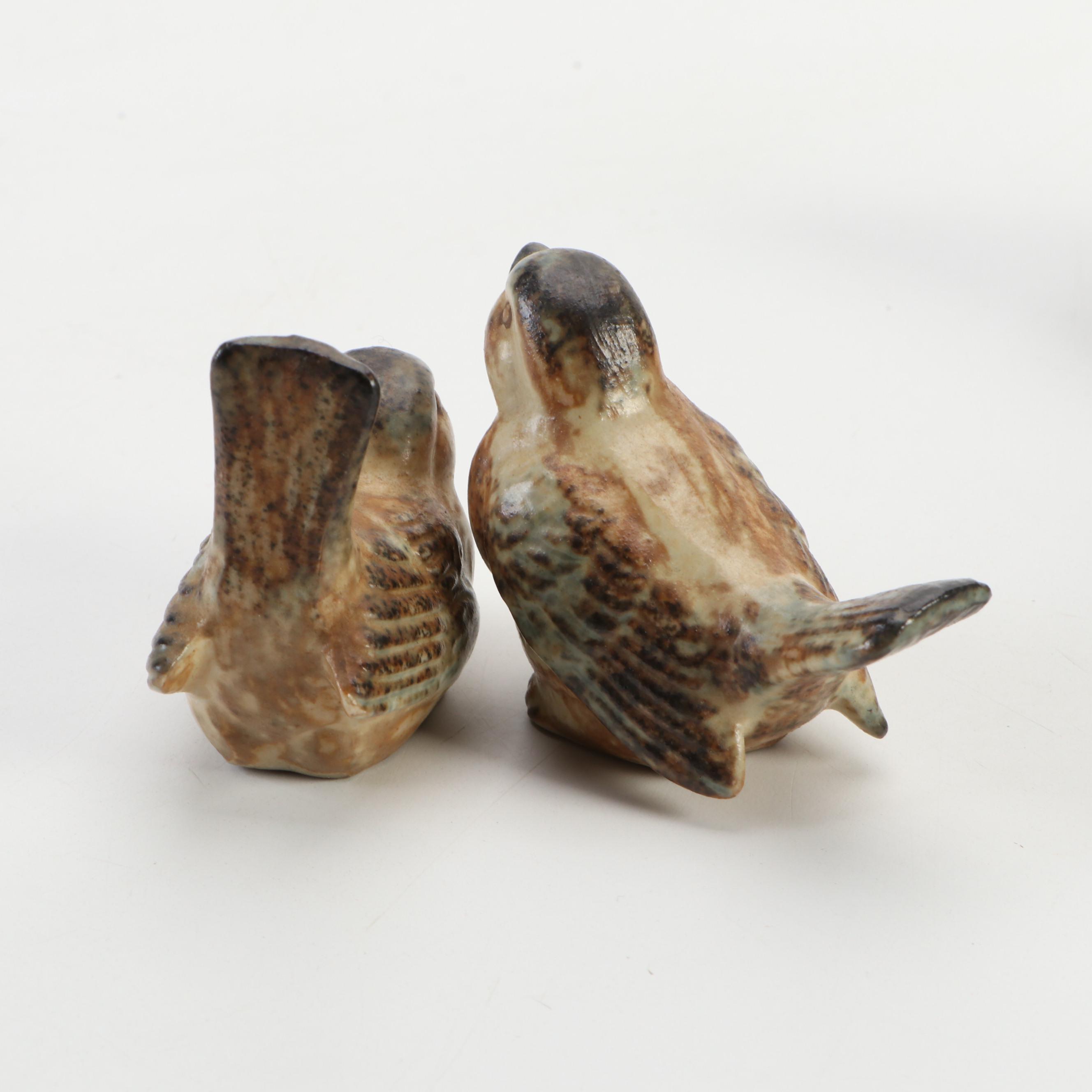 Finished Wood Duck Paperweight with German Ceramic Penguin and More