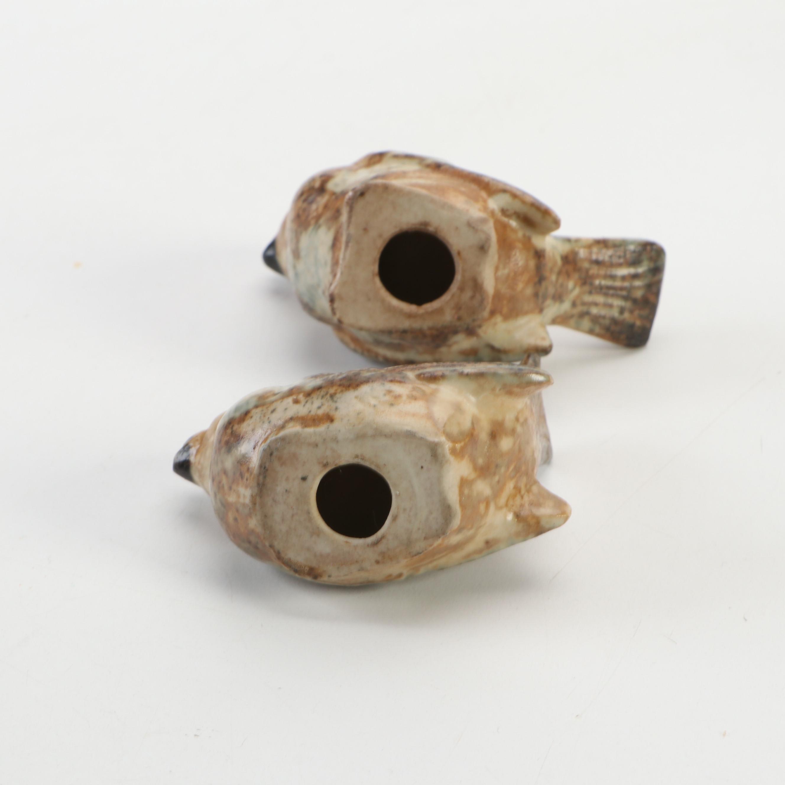 Finished Wood Duck Paperweight with German Ceramic Penguin and More