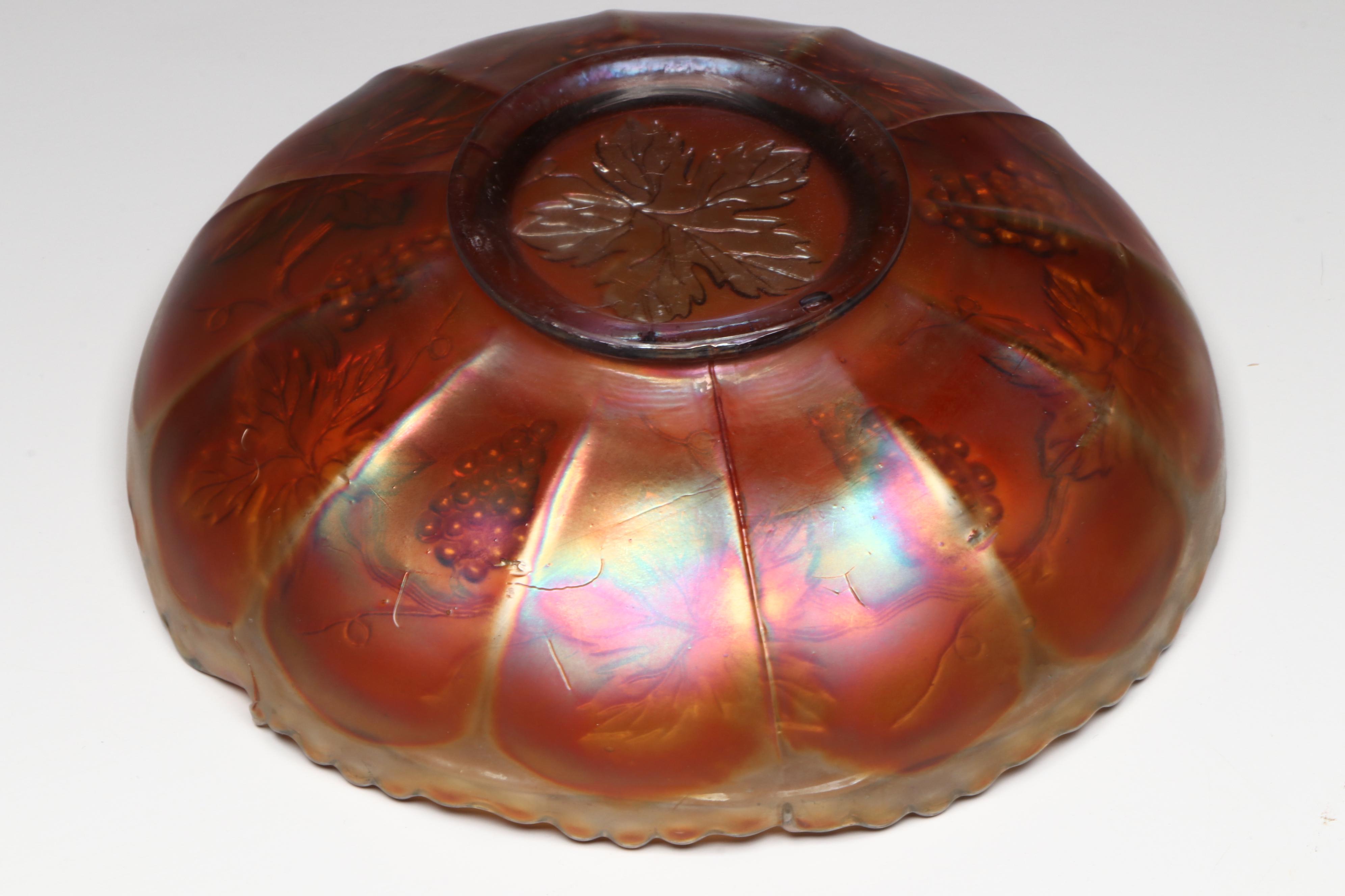 Imperial and Fenton Glass Bowls with Hobnail Vase, Mid to Late 20th Century