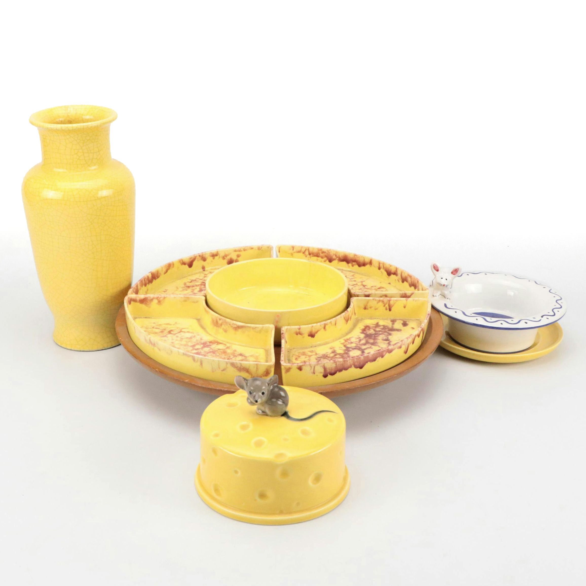 Grazia-Deruta Ceramic Bowl with Crackle Glaze Ceramic Vase and More