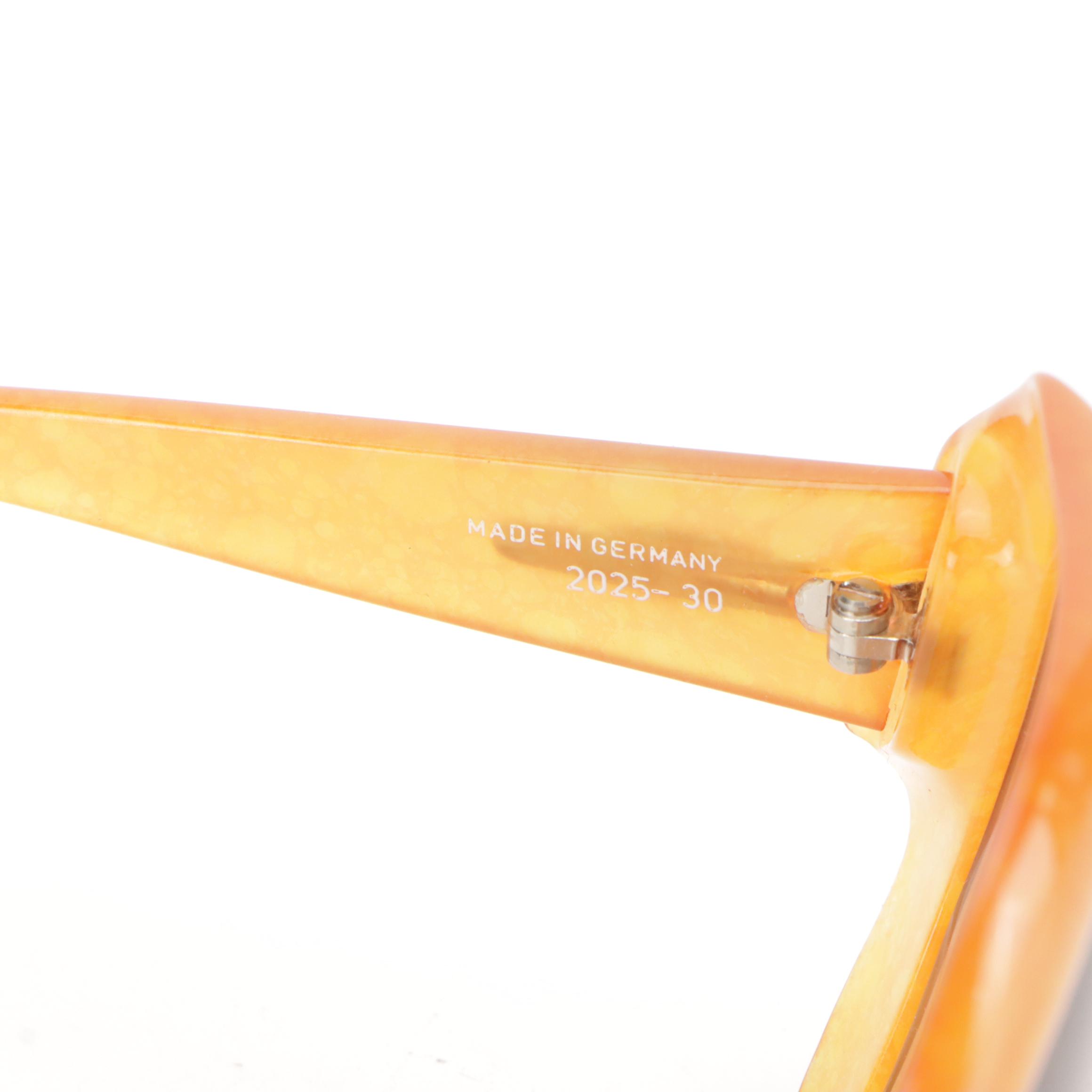 Christian Dior Vintage 2025-30 Jasped Amber Oversized Geometric Sunglasses