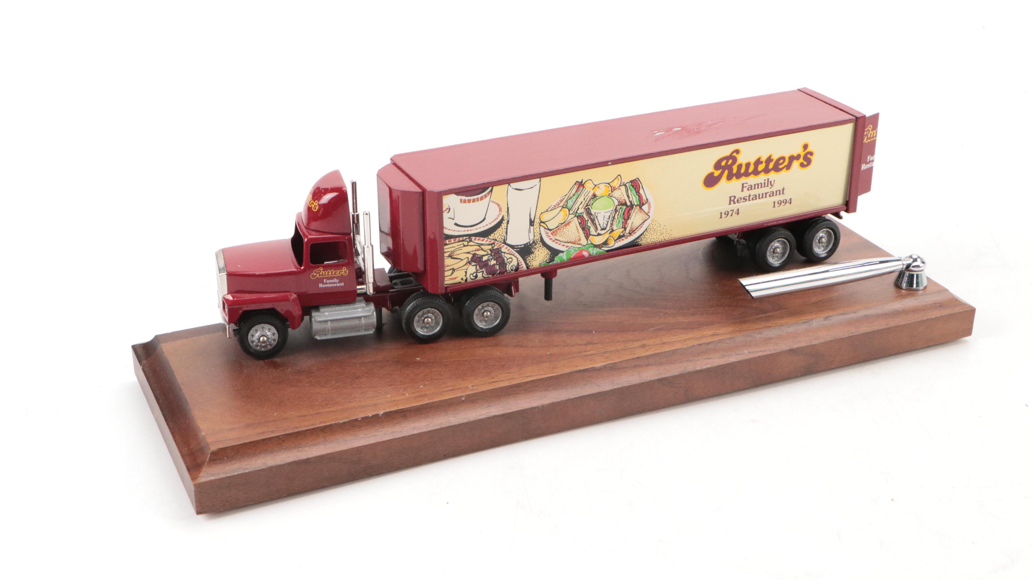 Winross Rutter's Commemorative Model Trucks with Pen Holders and Bank