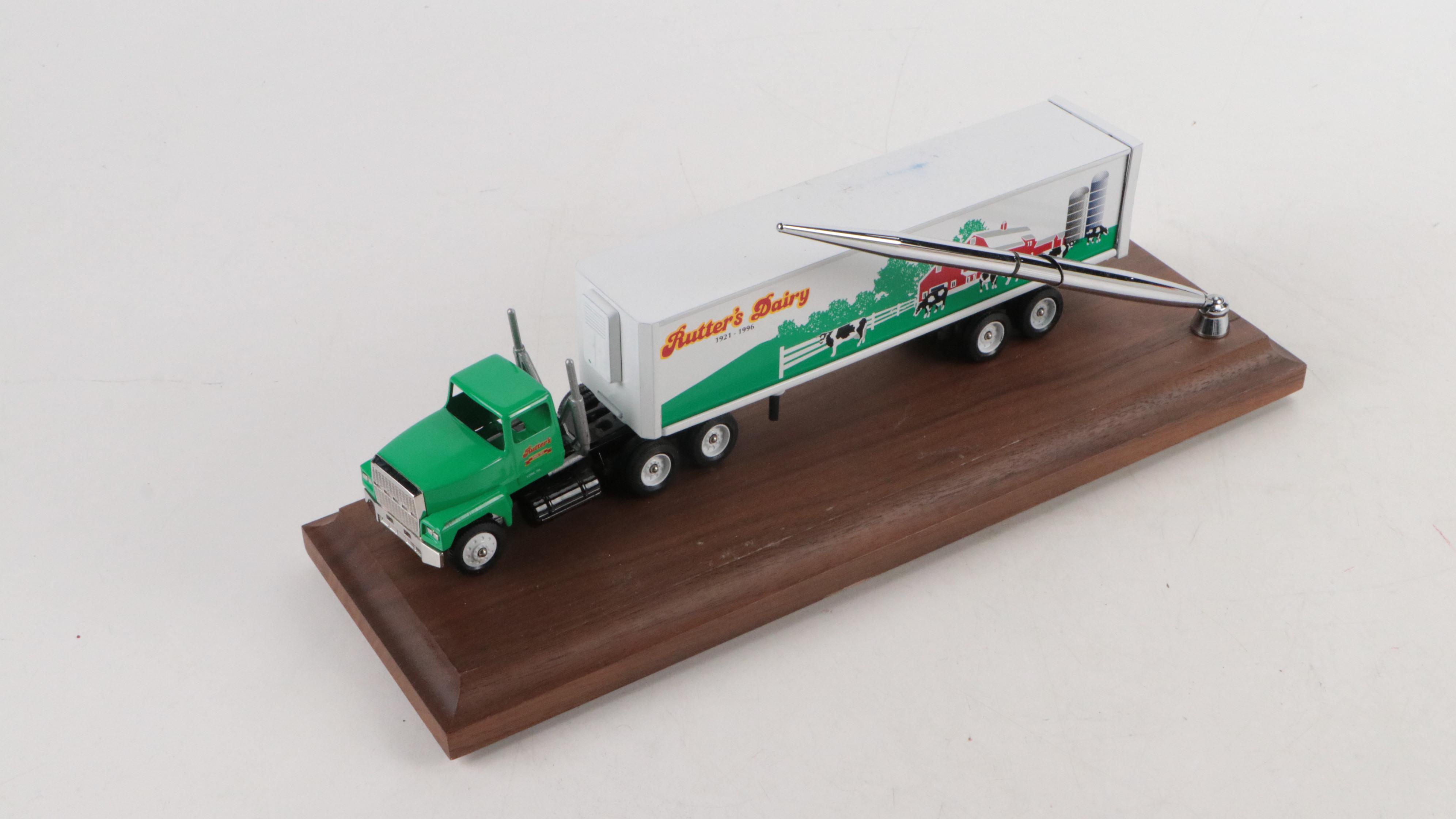 Winross Rutter's Commemorative Model Trucks with Pen Holders and Bank