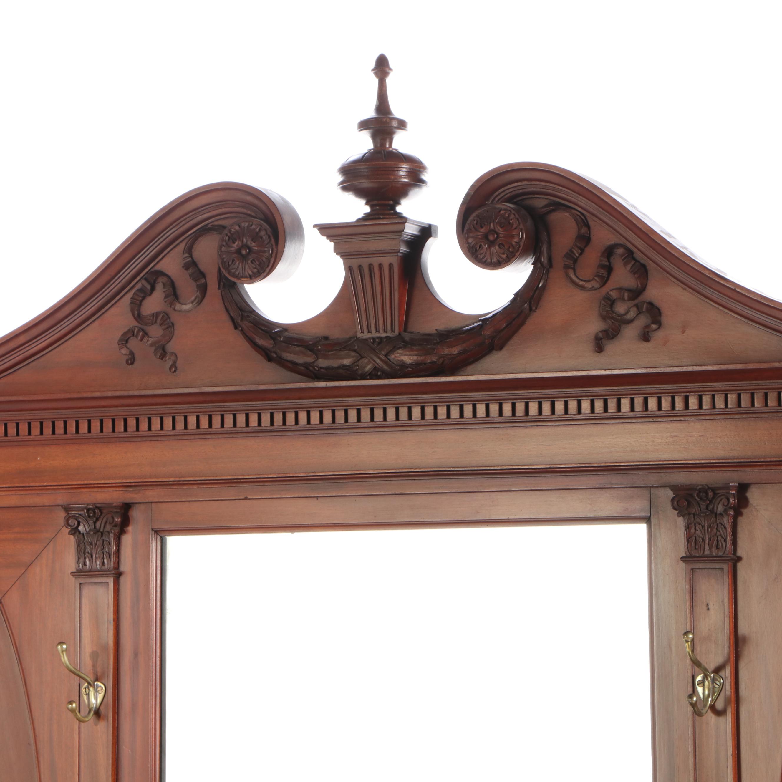 Edwardian Mahogany Mirror-Back Hall Stand, Early 20th Century